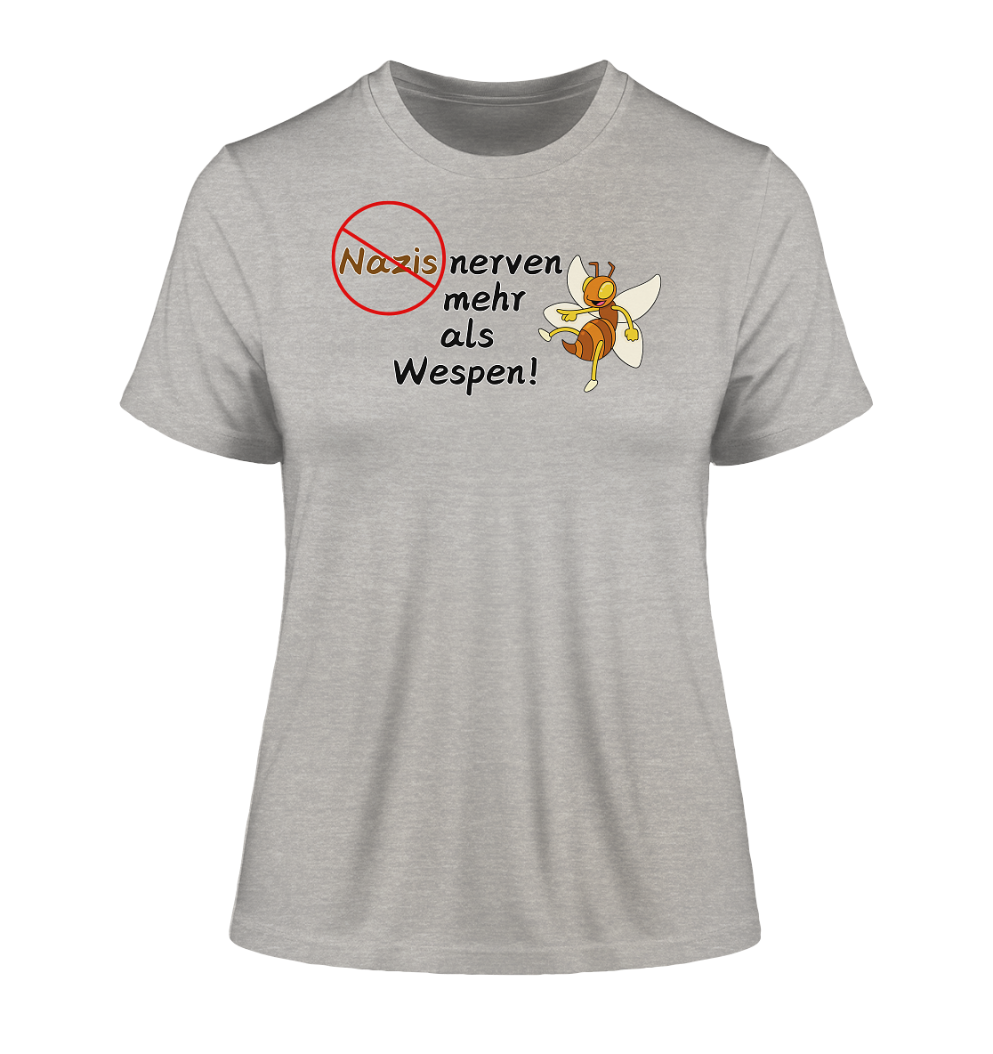 Nazis nerven mehr als Wespen - Fitted Ladies Organic Shirt