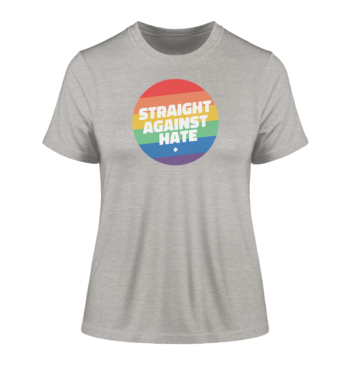 Straight Against Hate Badge - Fitted Ladies Organic Shirt