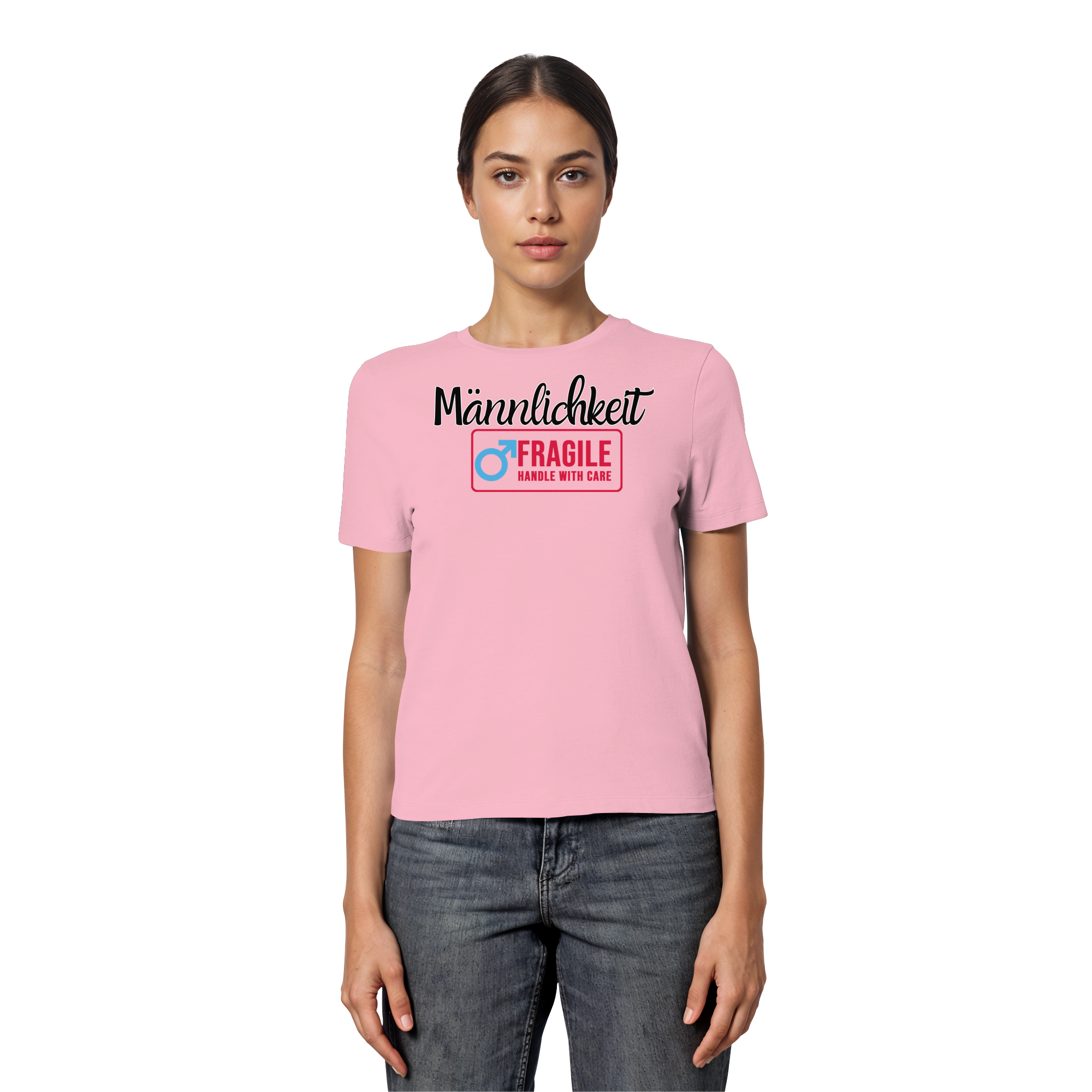 Männlichkeit: Handle with Care - Fitted Ladies Organic Shirt