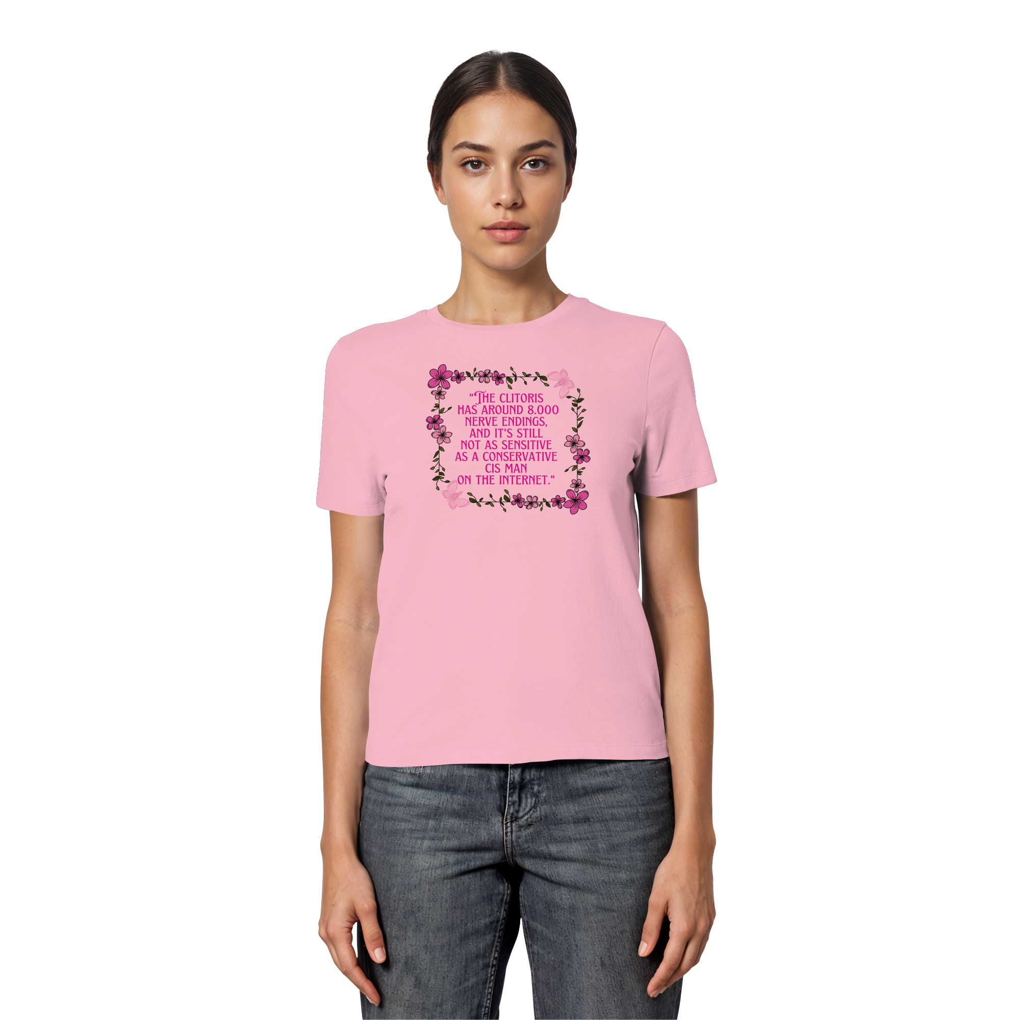 The Clitoris has around 8.000 Nerve Endings - Fitted Ladies Organic Shirt