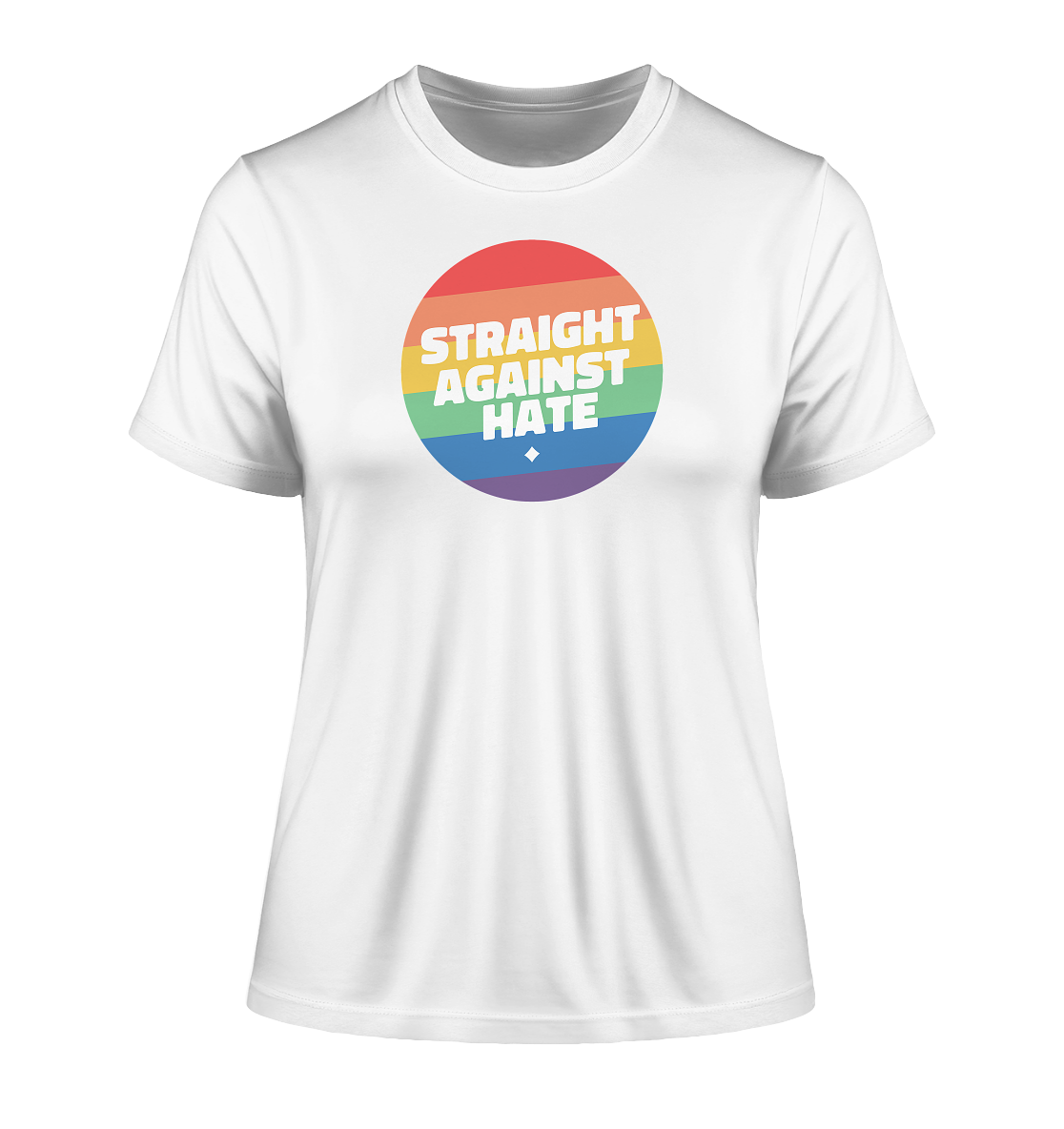 Straight Against Hate Badge - Fitted Ladies Organic Shirt