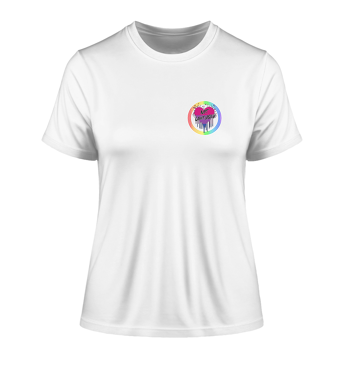 Bisexual Not Confused "Regenbogenkreis Edition" - Fitted Ladies Organic Shirt