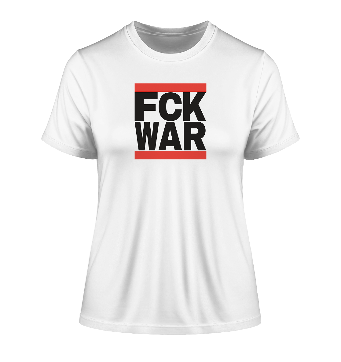 FCK WAR (schwarze Schrift) - Fitted Ladies Organic Shirt