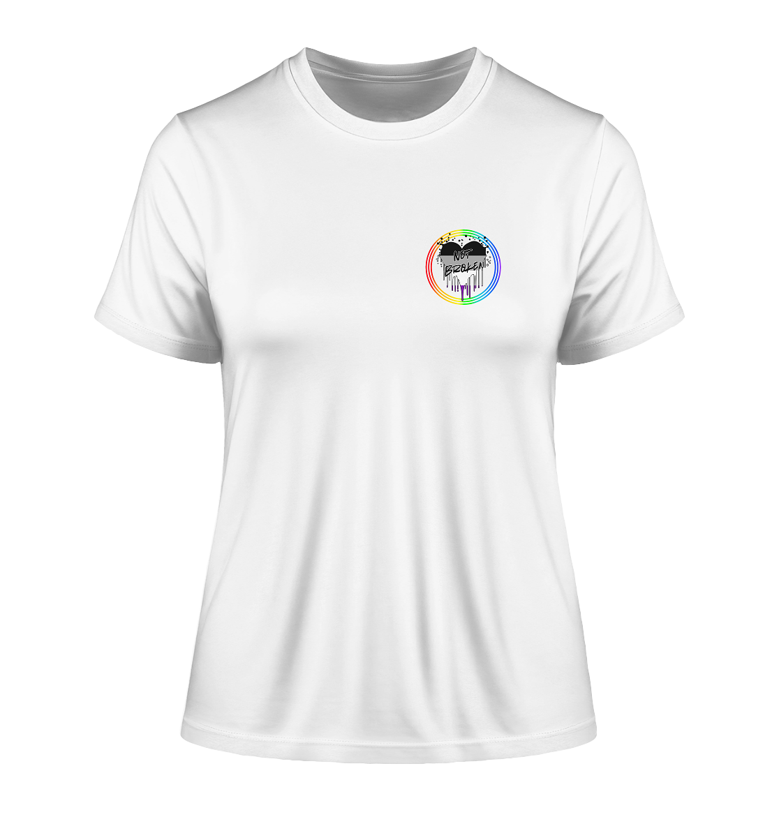 Asexual Not Broken "Regenbogenkreis Edition" - Fitted Ladies Organic Shirt