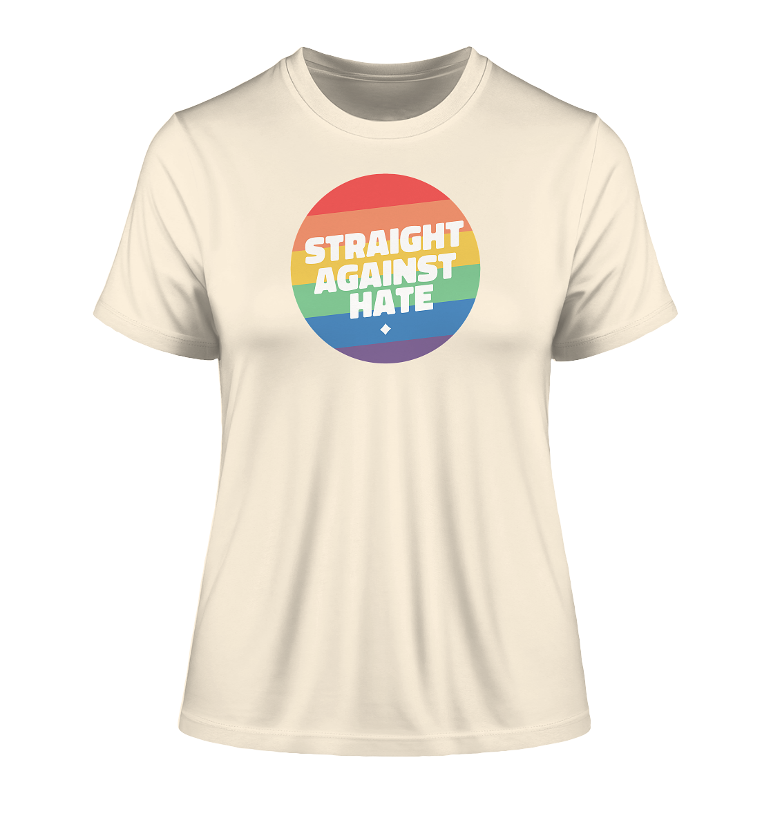 Straight Against Hate Badge - Fitted Ladies Organic Shirt