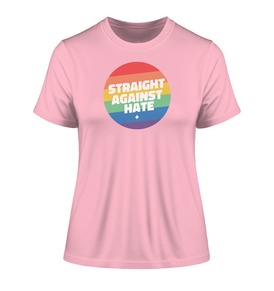 Straight Against Hate Badge - Fitted Ladies Organic Shirt