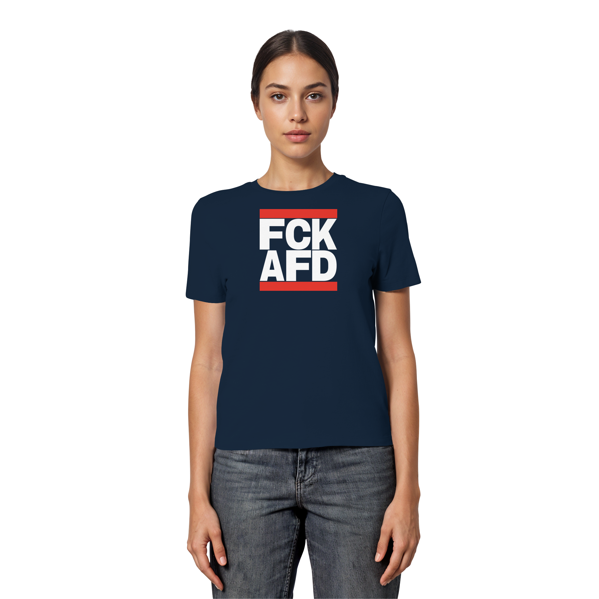 FCK AFD (weiße Schrift) - Ladies Organic Shirt