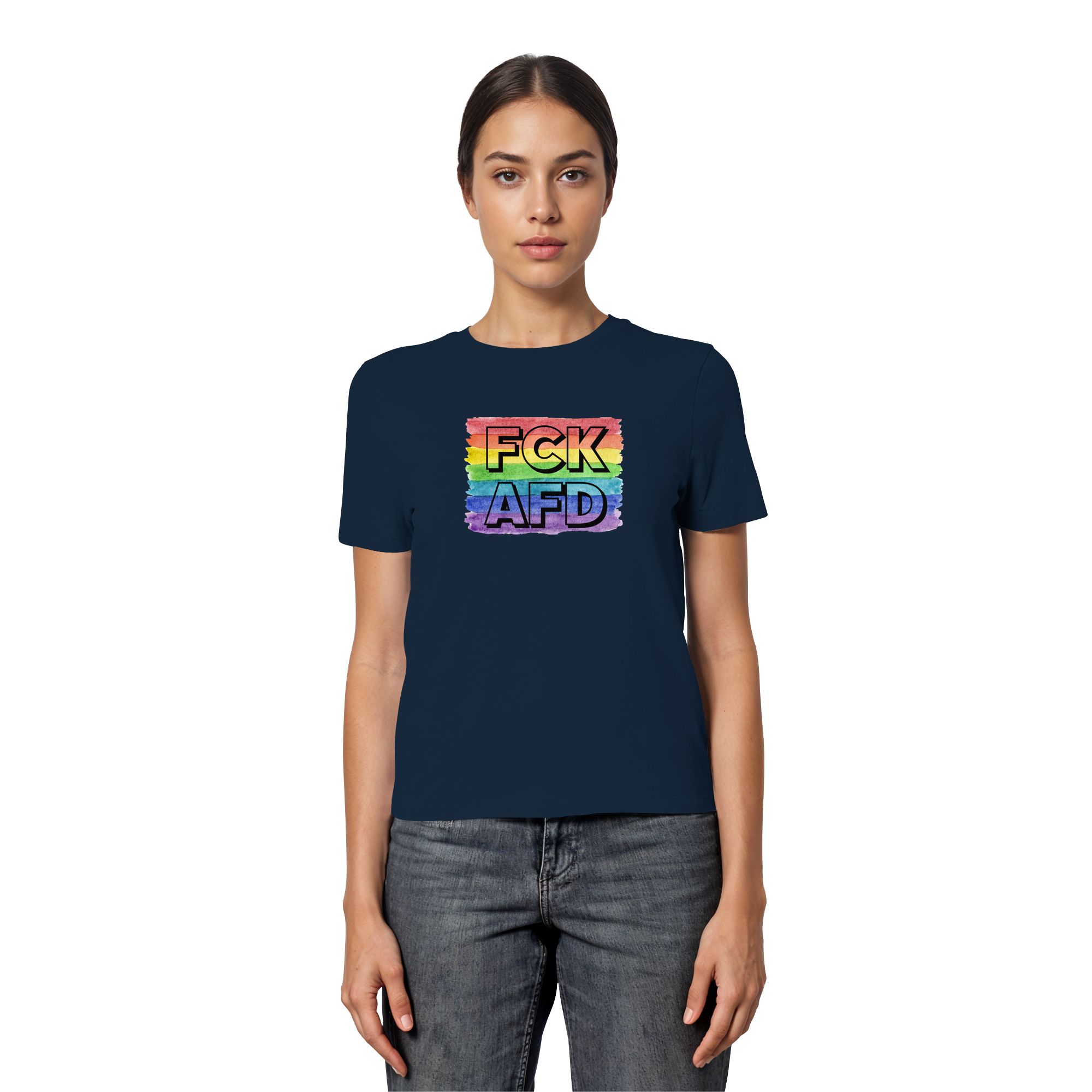 FCK AFD "Rainbow Resistance Edition" - Fitted Ladies Organic Shirt