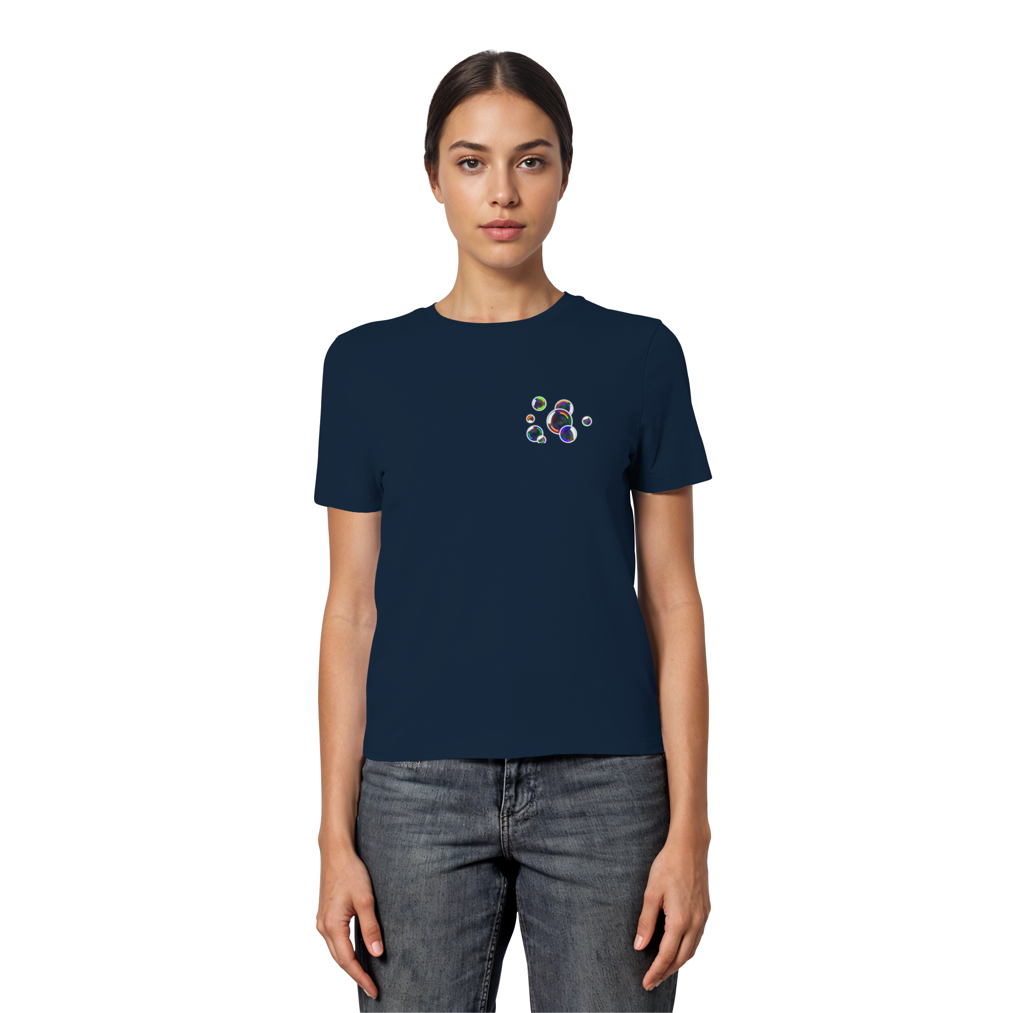 Regenbogen Seifenblasen - Fitted Ladies Organic Shirt