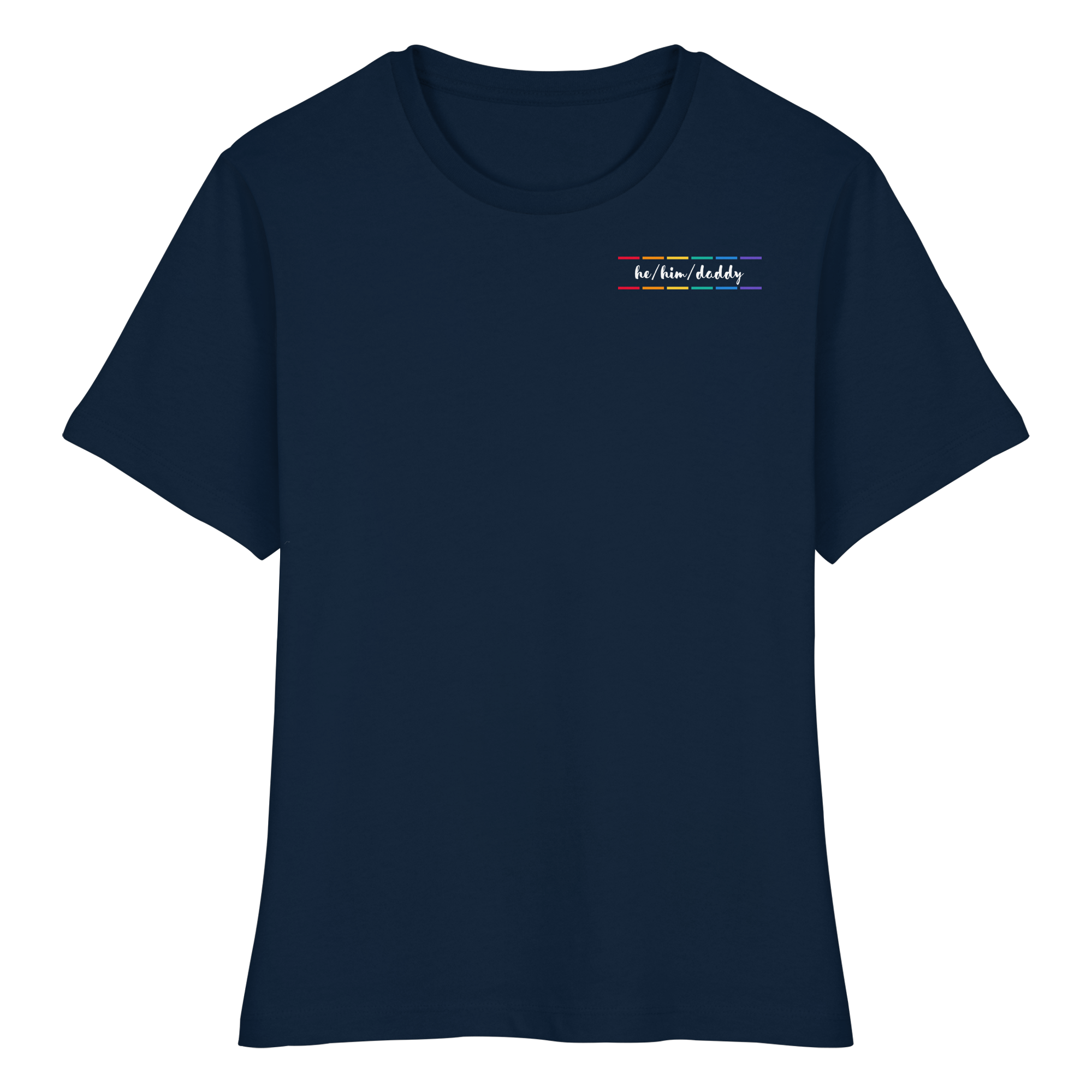he/him/daddy "Pride Stripes Edition" - Fitted Ladies Organic Shirt