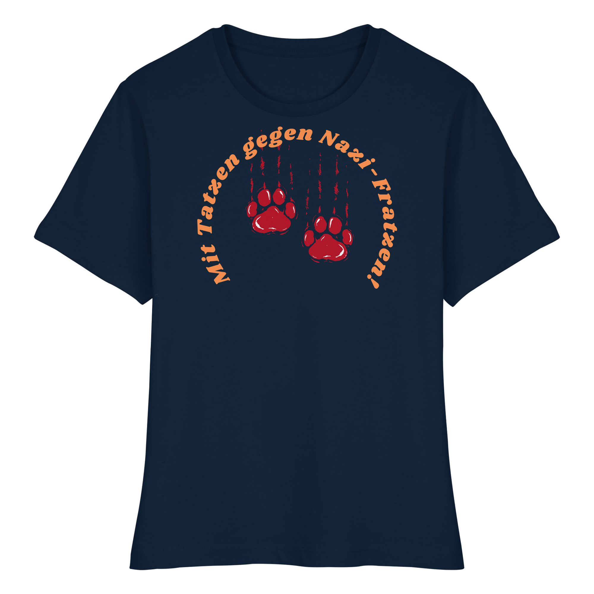 Mit Tatzen gegen Nazi Fratzen - Fitted Ladies Organic Shirt