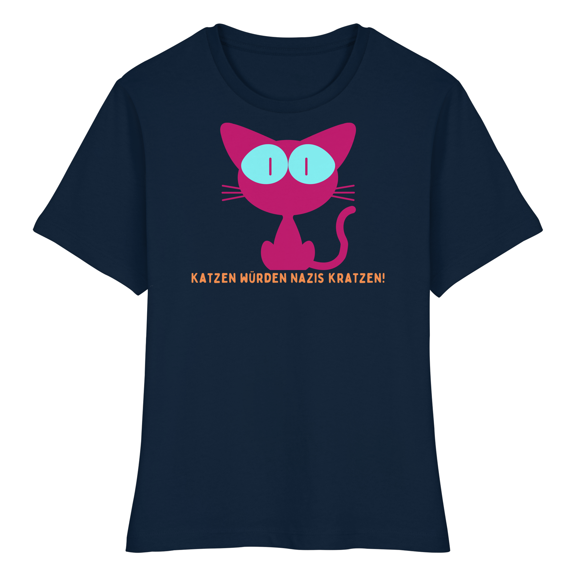 Katzen würden Nazis kratzen - Fitted Ladies Organic Shirt