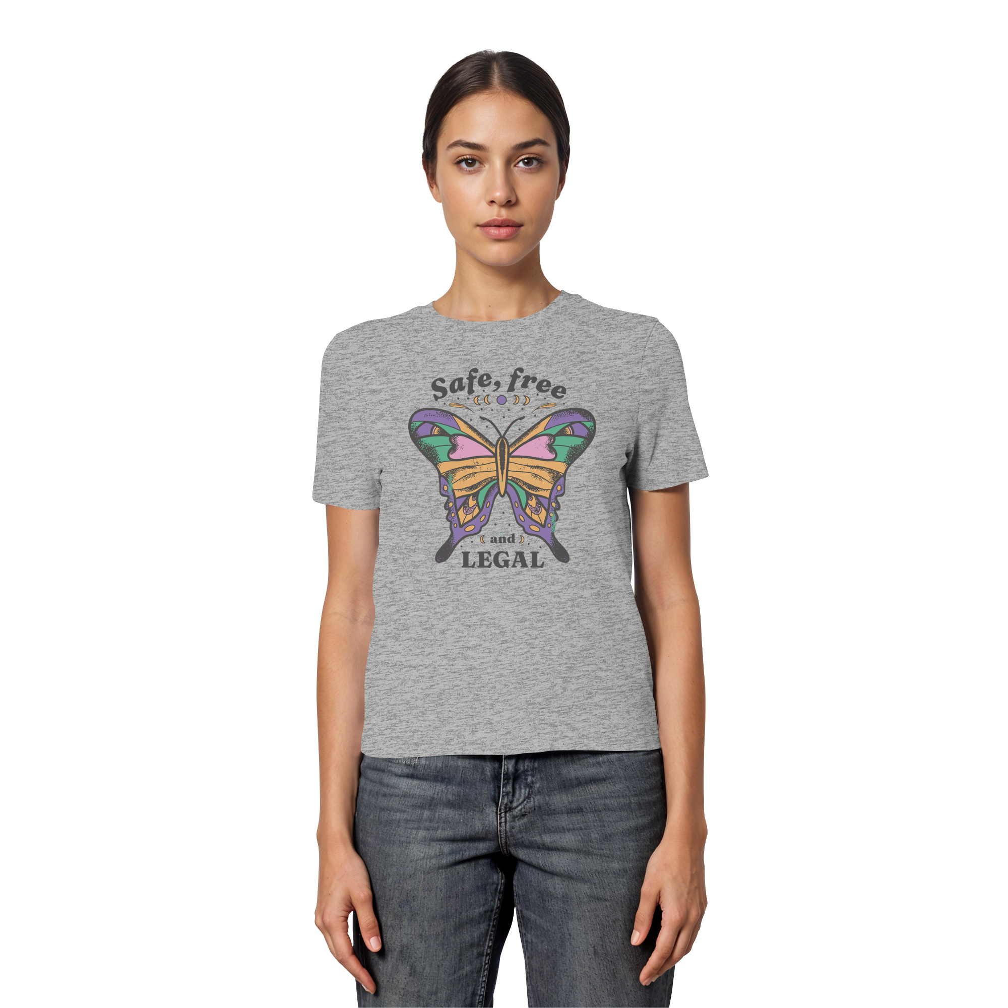 Safe Free Legal "Schmetterling Edition" - Fitted Ladies Organic Shirt