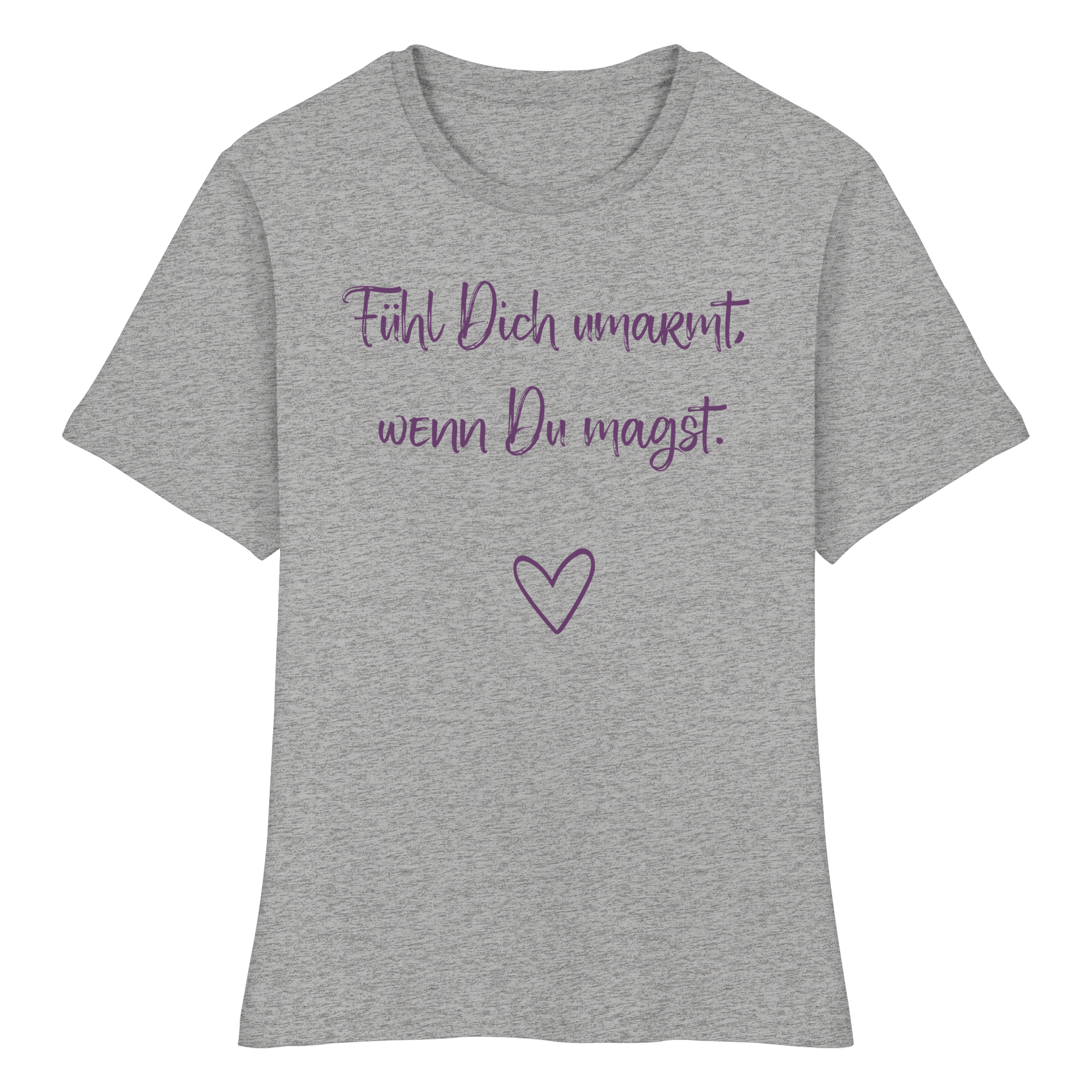 Fühl Dich umarmt, wenn Du magst "Lila Herz Edition" - Fitted Ladies Organic Shirt