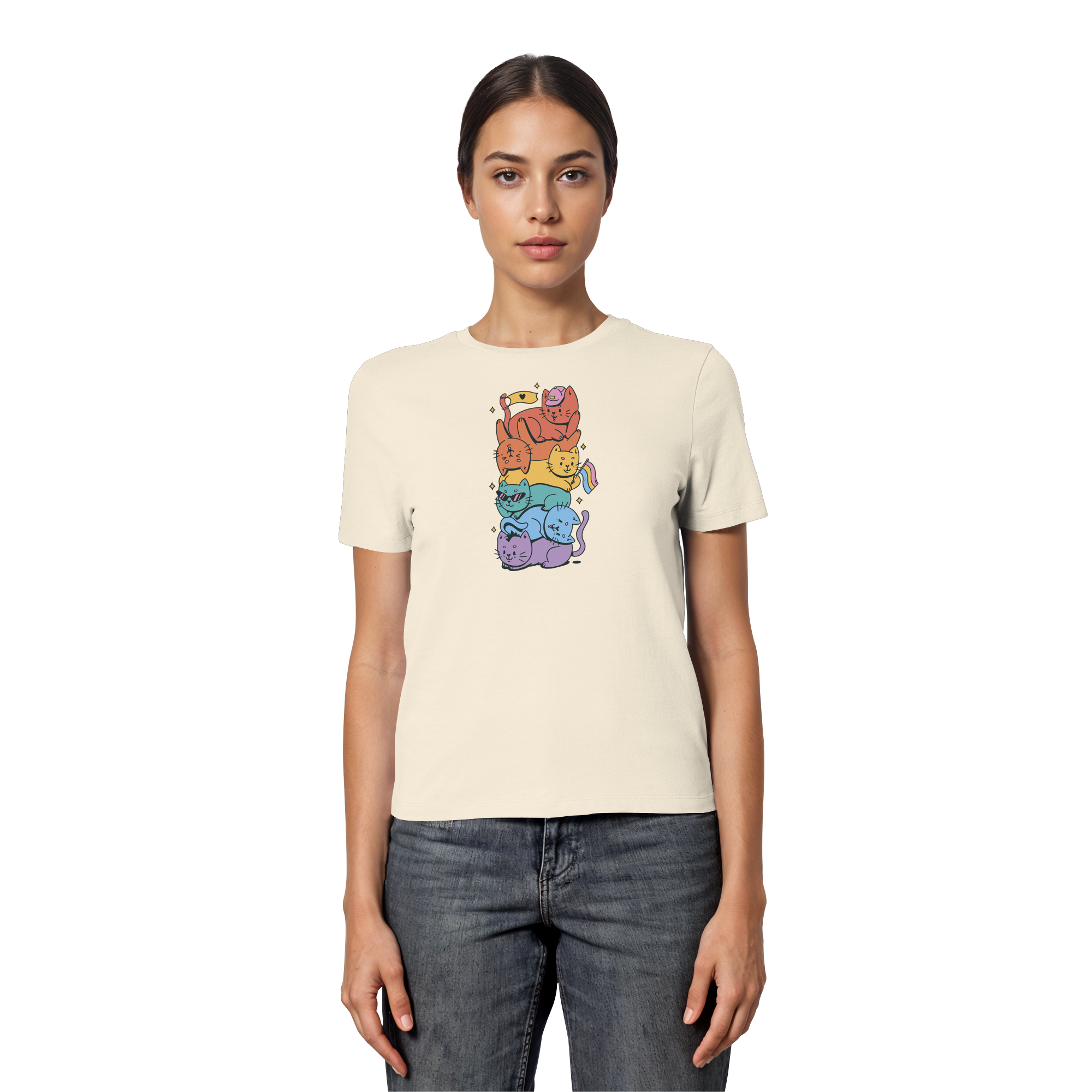 LGBTQ+ Katzen - Fitted Ladies Organic Shirt