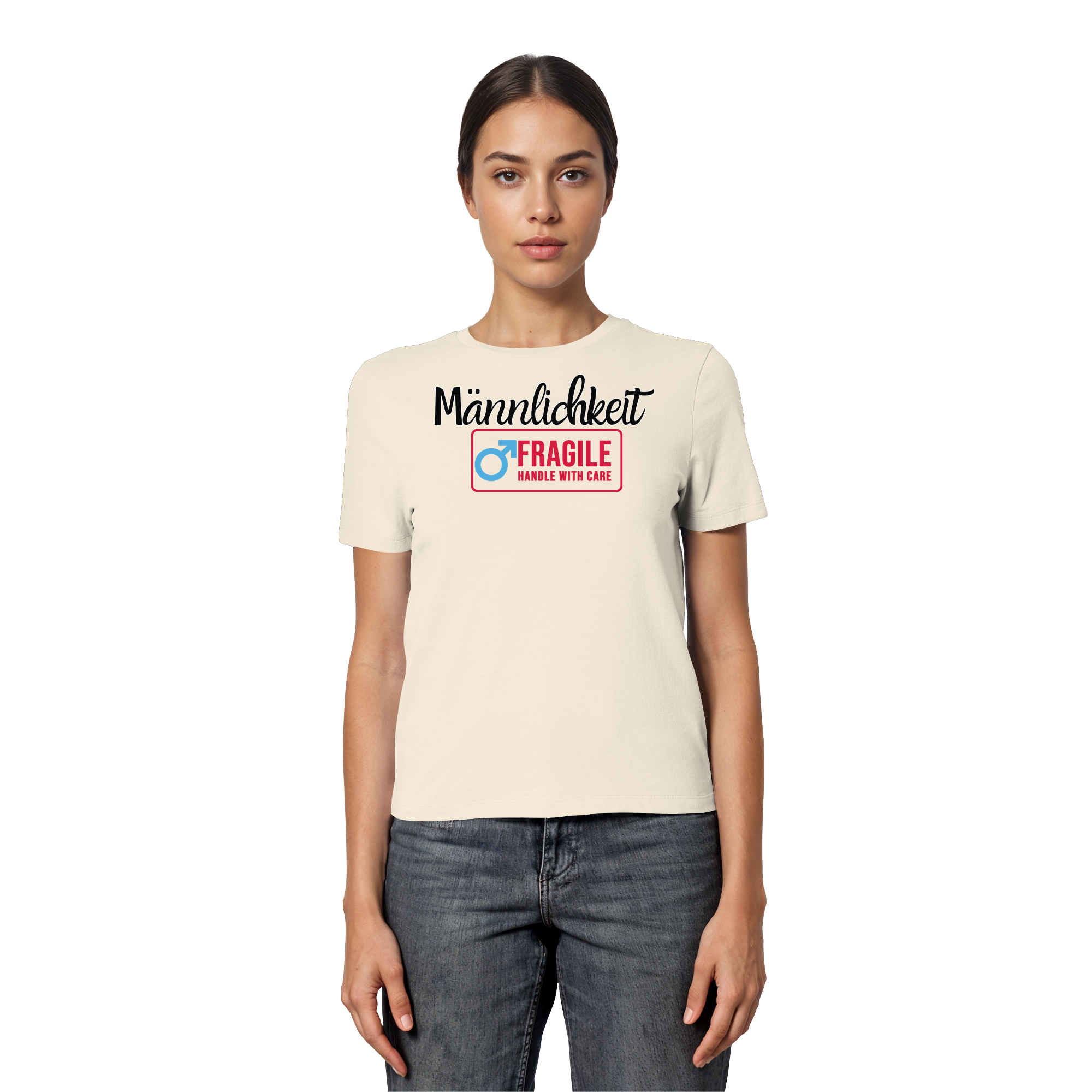 Männlichkeit: Handle with Care - Fitted Ladies Organic Shirt