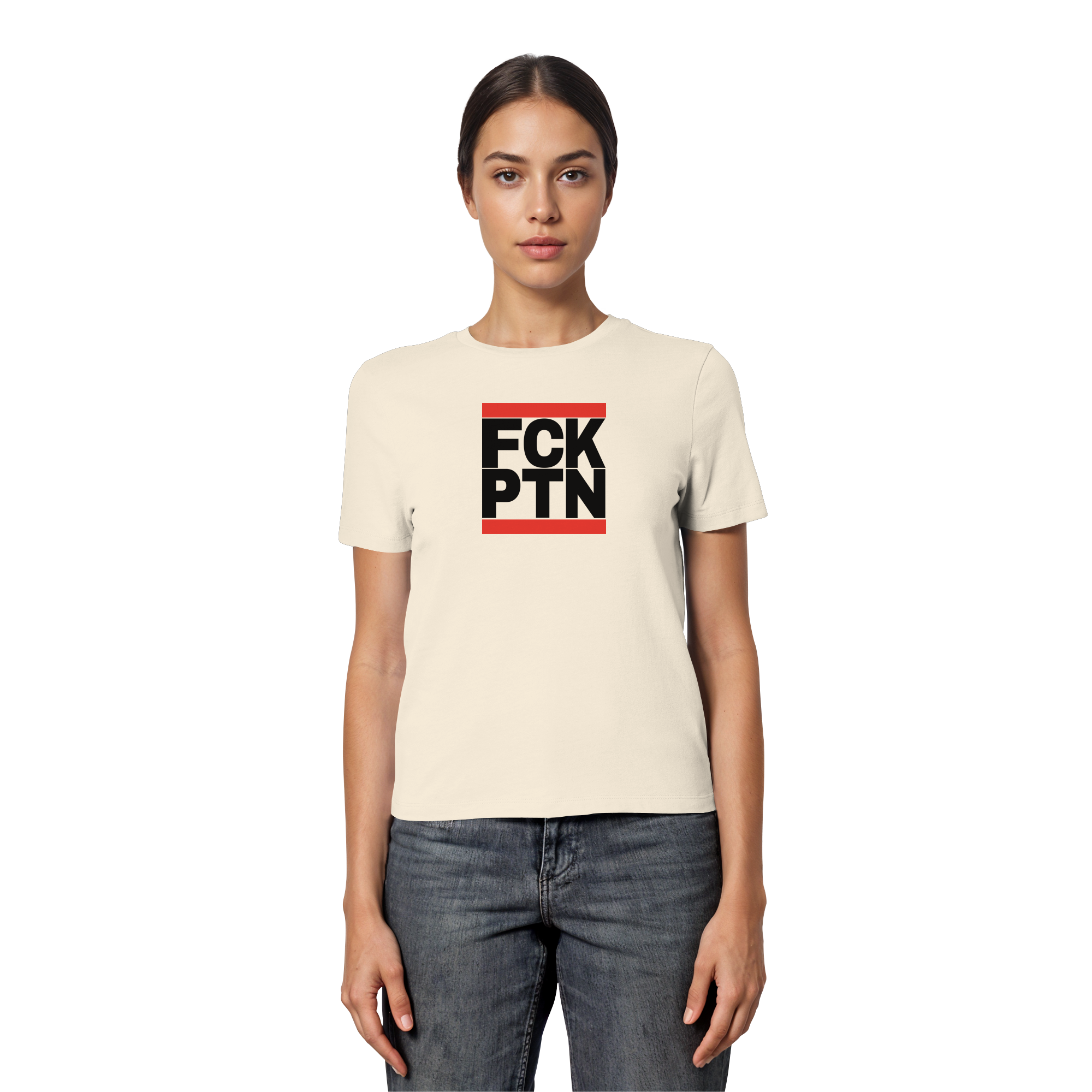 FCK PTN (schwarze Schrift) - Fitted Ladies Organic Shirt