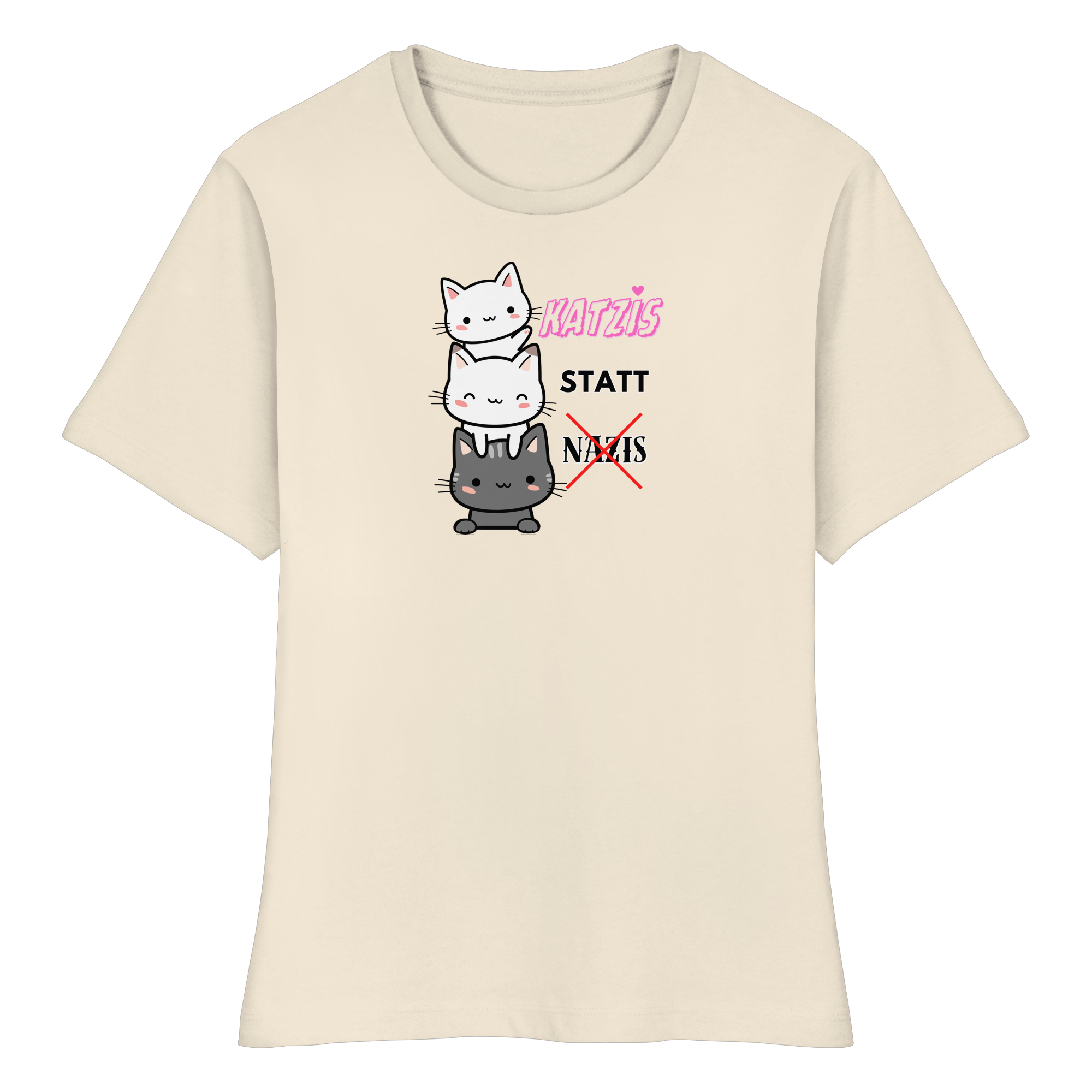 Katzis statt Nazis - Fitted Ladies Organic Shirt