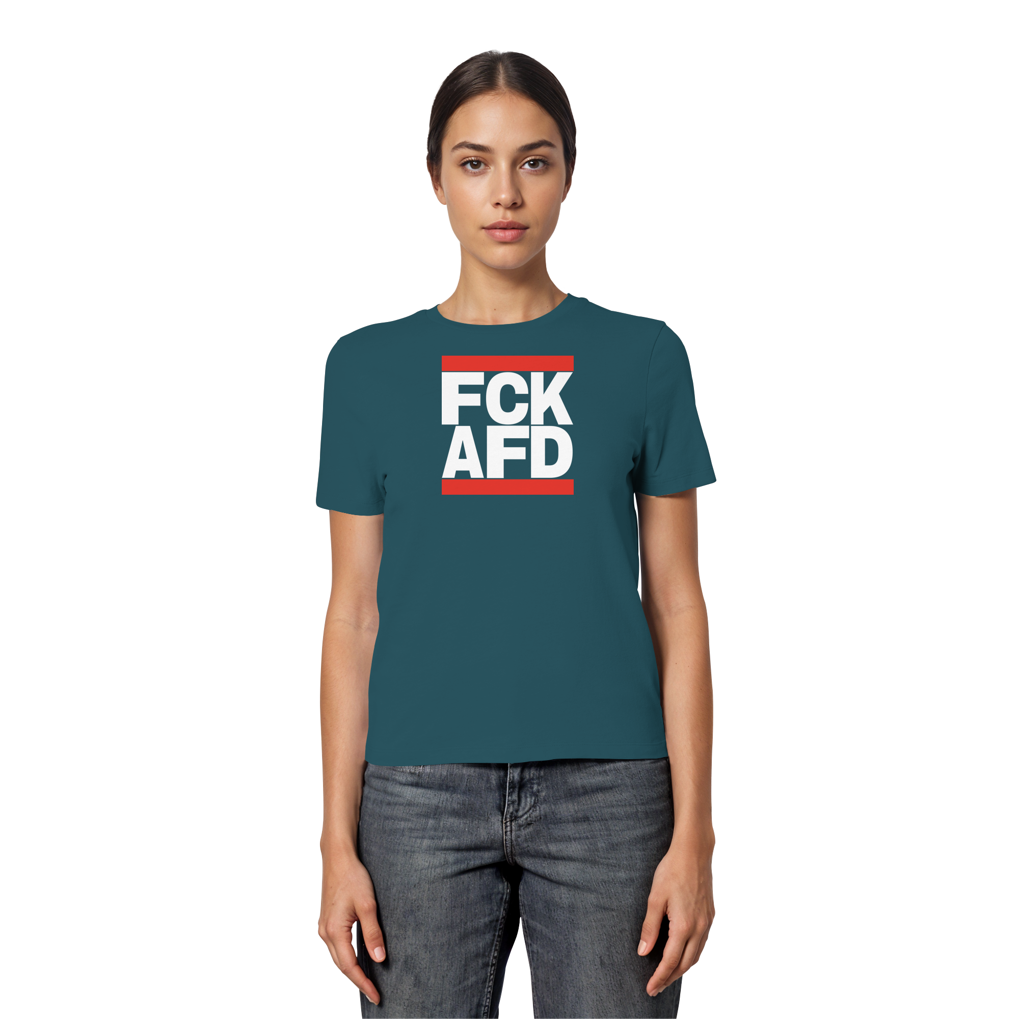 FCK AFD (weiße Schrift) - Ladies Organic Shirt