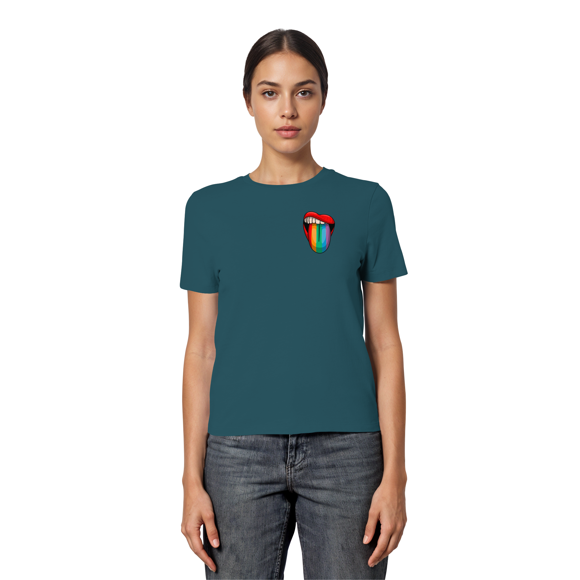 Speak Up or Shut Up Backprint - Fitted Ladies Organic Shirt