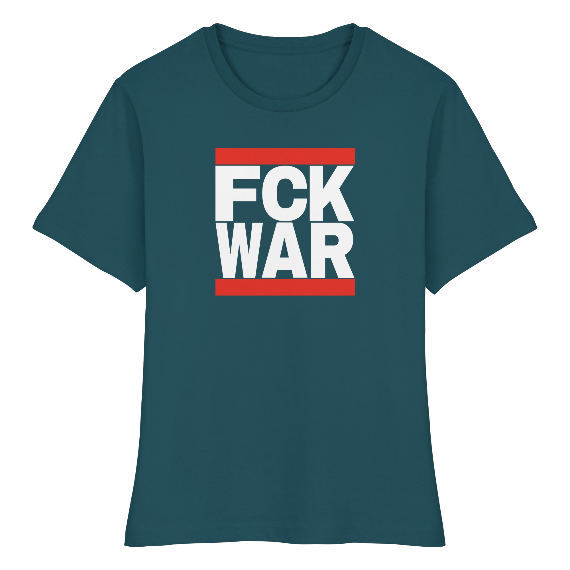 FCK WAR (weiße Schrift) - Fitted Ladies Organic Shirt