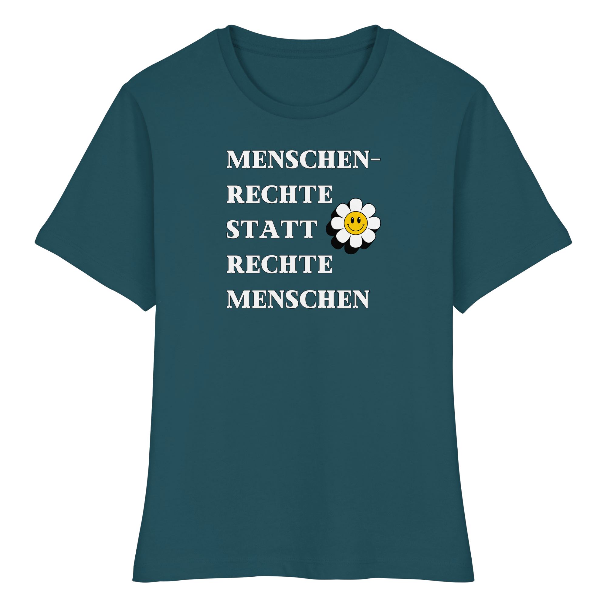 Menschenrechte statt rechte Menschen - Fitted Ladies Organic Shirt