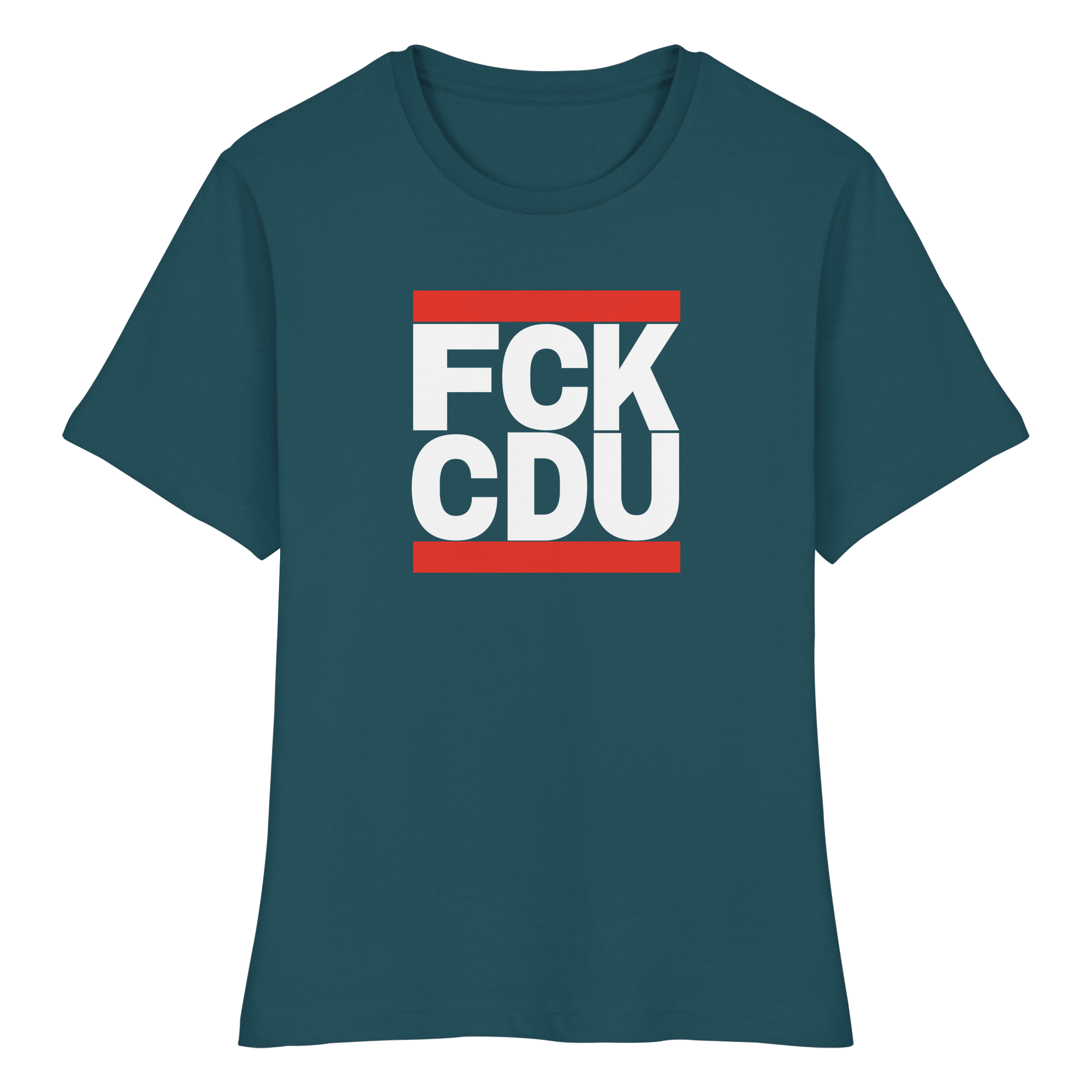 FCK CDU (weiße Schrift) - Fitted Ladies Organic Shirt