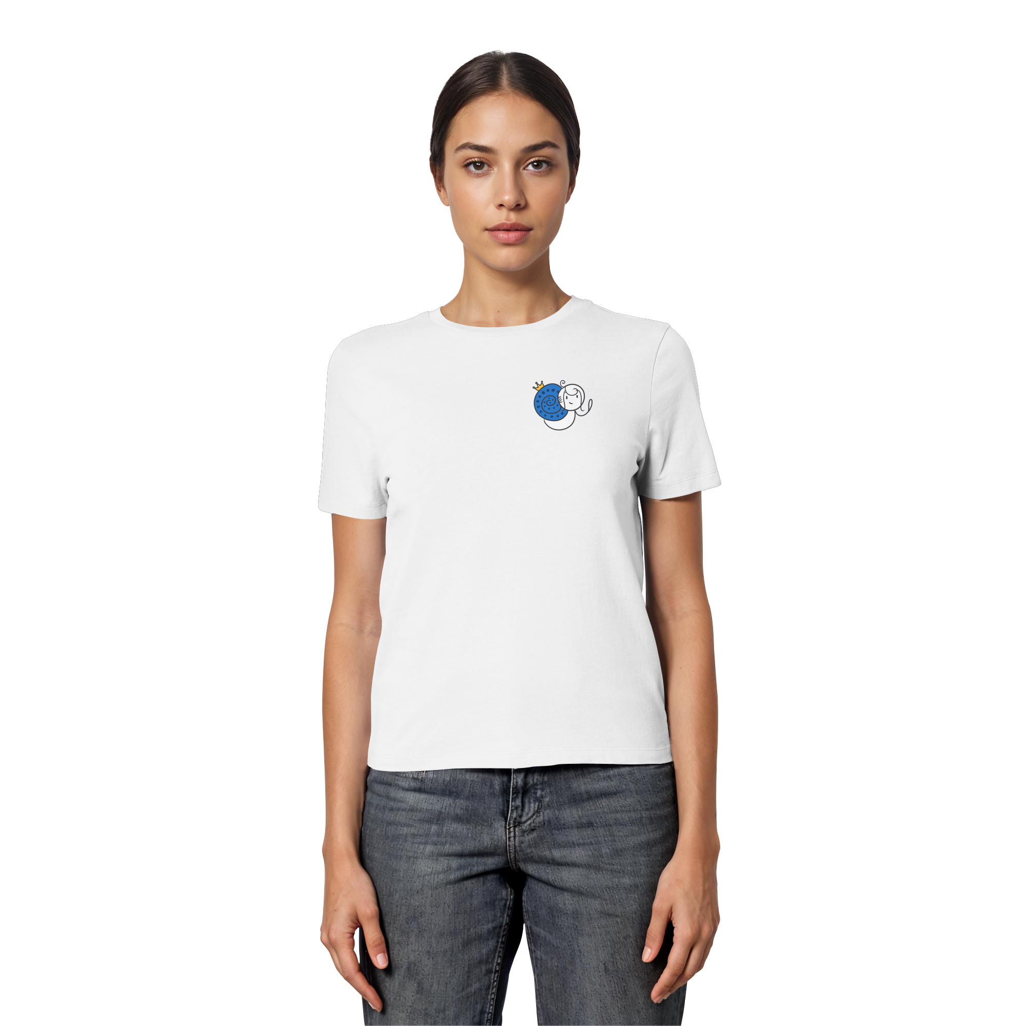 Meine Heilung braucht Zeit "Schwarze Edition" Backprint - Fitted Ladies Organic Shirt
