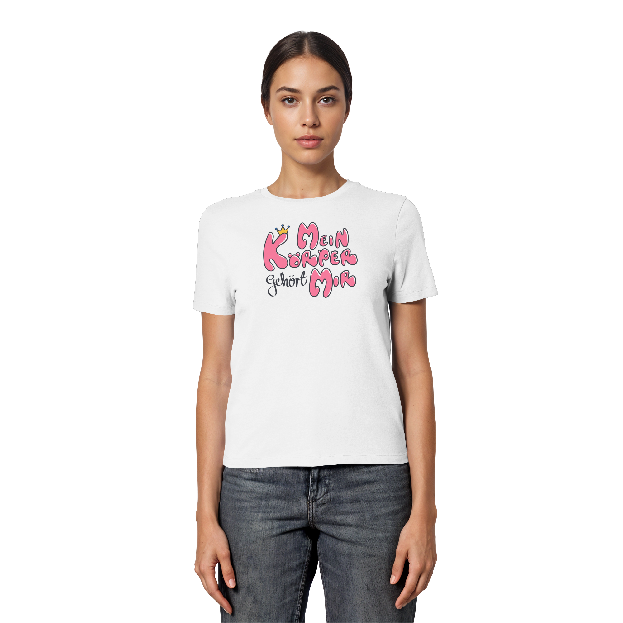 Mein Körper gehört mir "Pinke Edition" - Fitted Ladies Organic Shirt