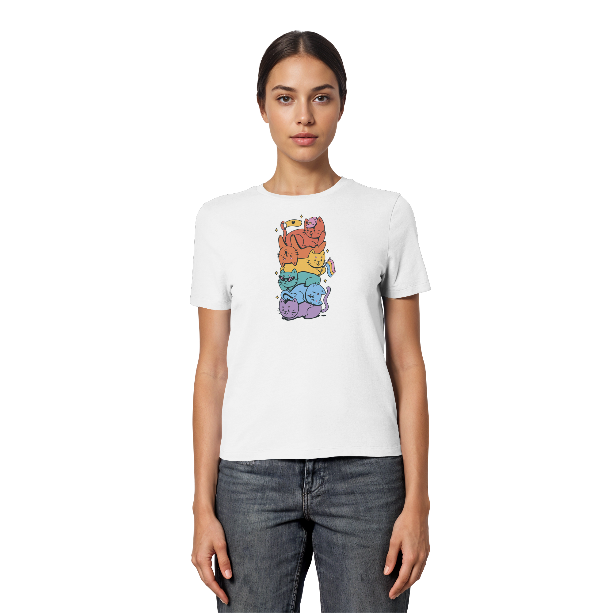 LGBTQ+ Katzen - Fitted Ladies Organic Shirt