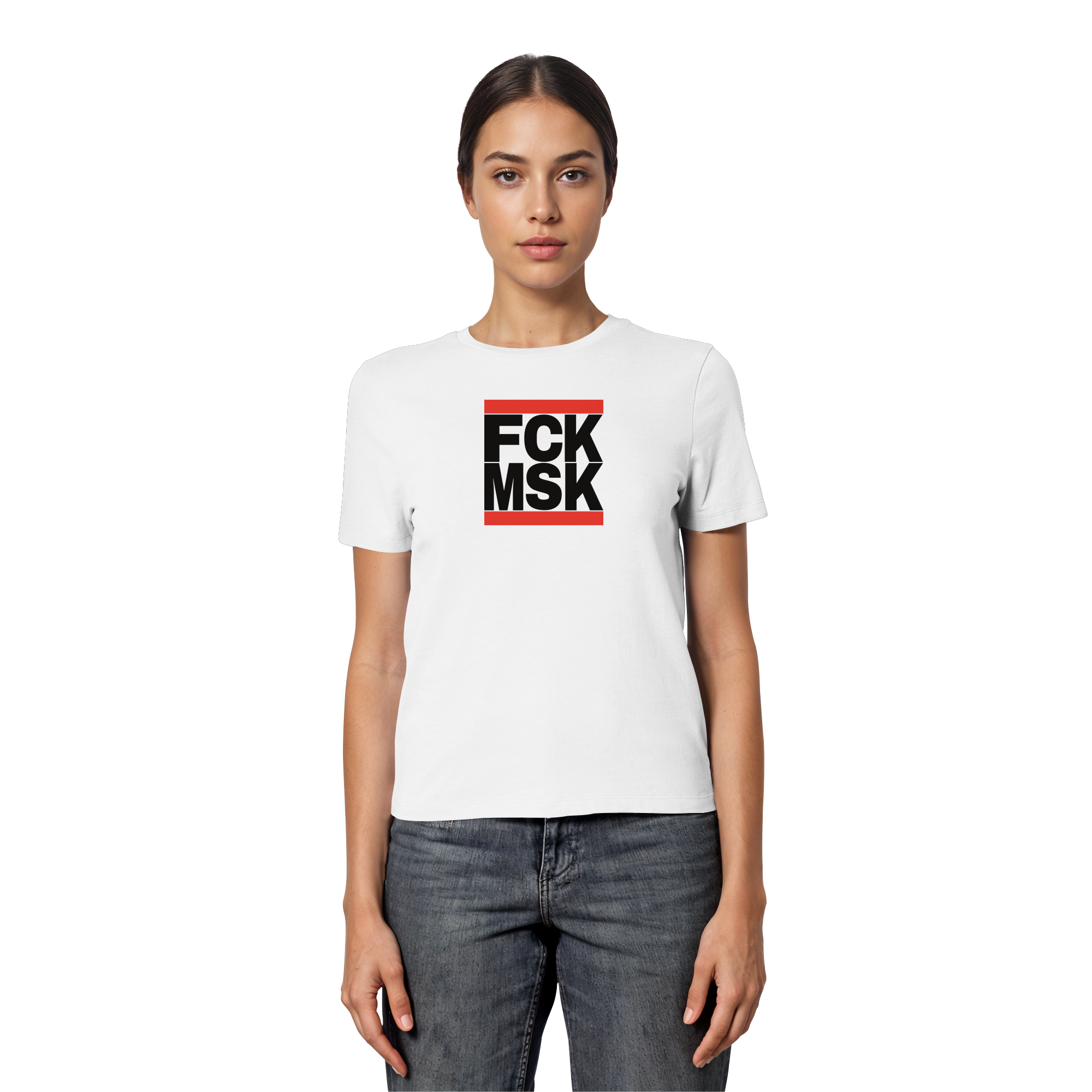 FCK MSK (schwarze Schrift) - Fitted Ladies Organic Shirt