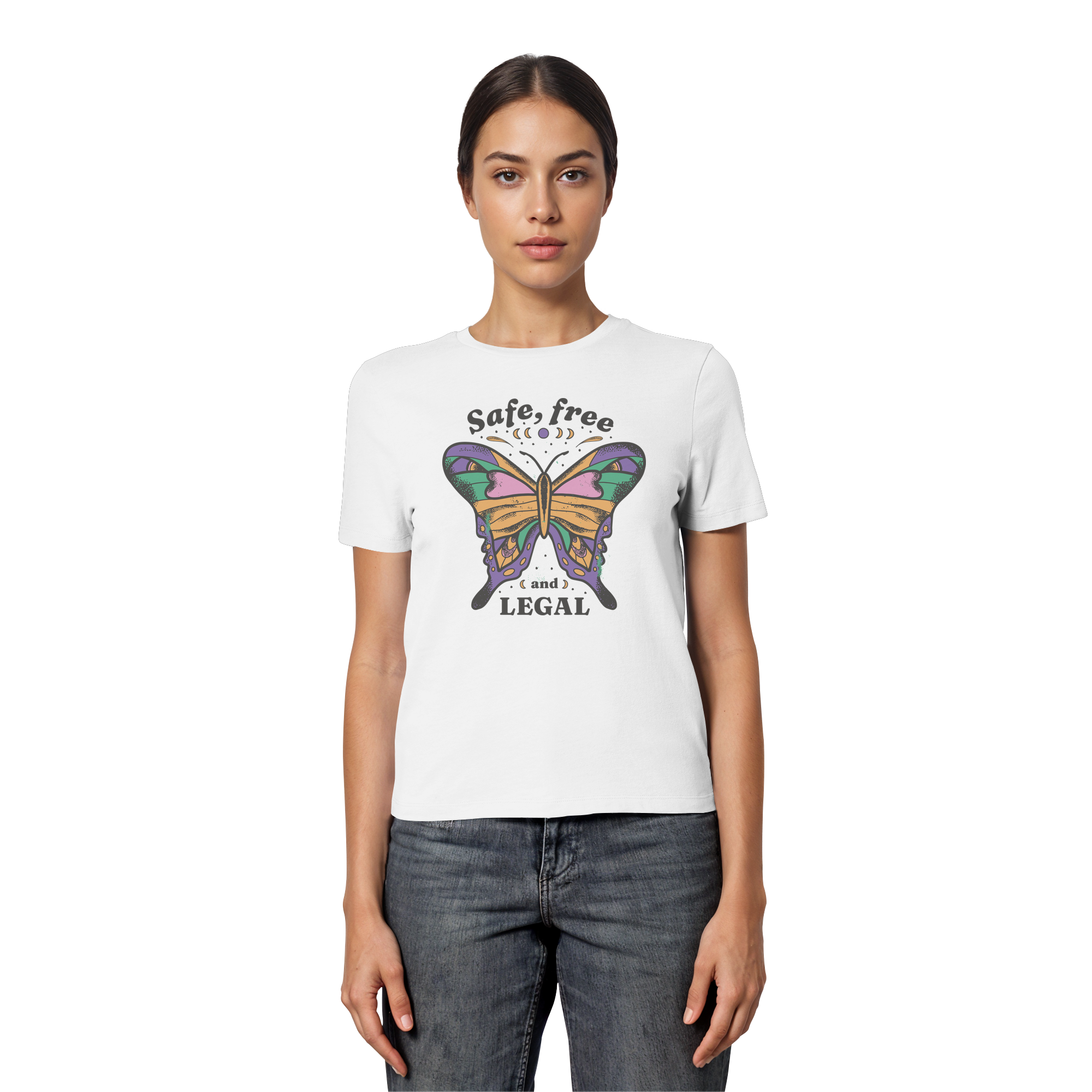Safe Free Legal "Schmetterling Edition" - Fitted Ladies Organic Shirt