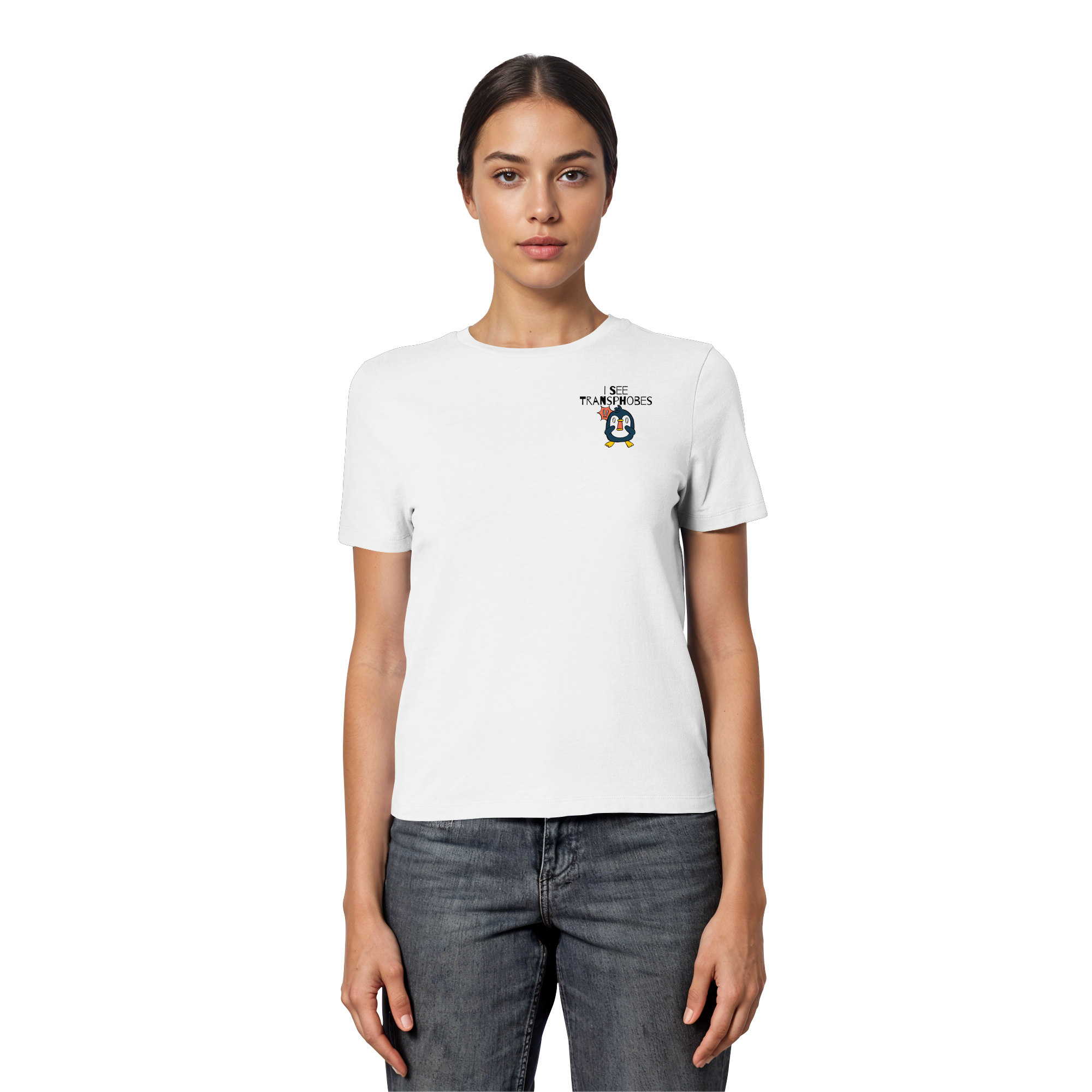 I see Transphobes - Fitted Ladies Organic Shirt