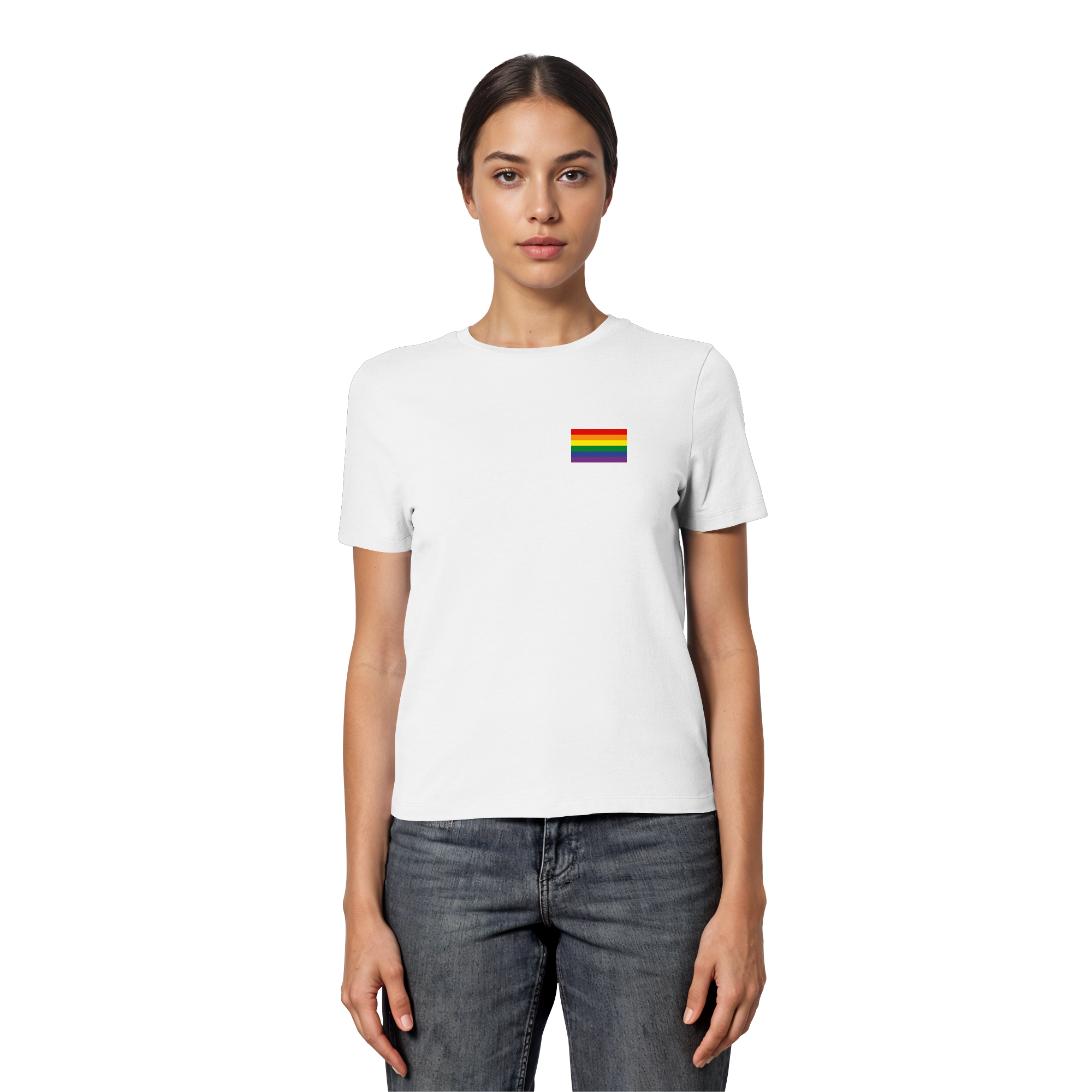 Regenbogen Pride Flag - Fitted Ladies Organic Shirt