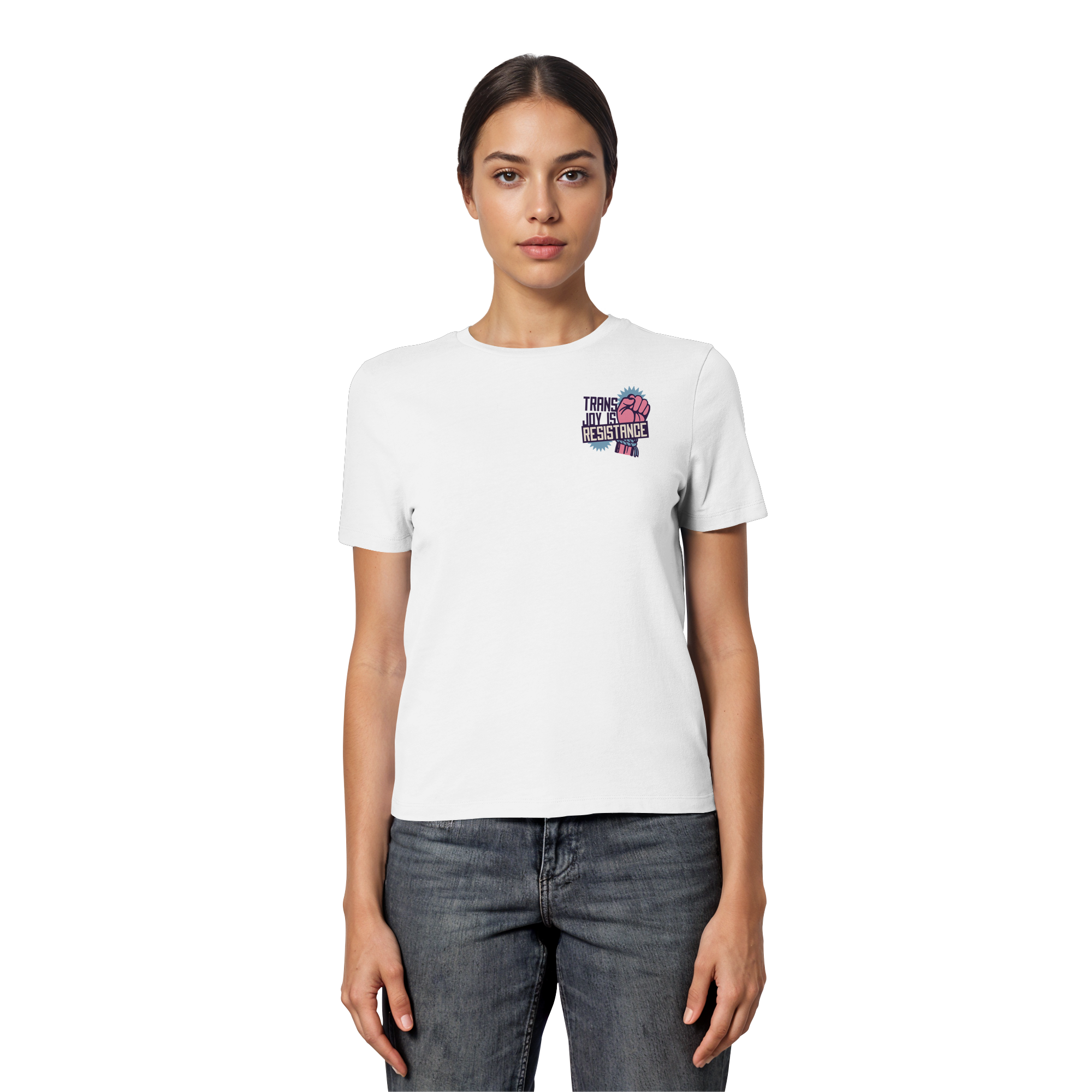 Trans Joy Is Resistance "Raised Fist Edition" - Fitted Ladies Organic Shirt