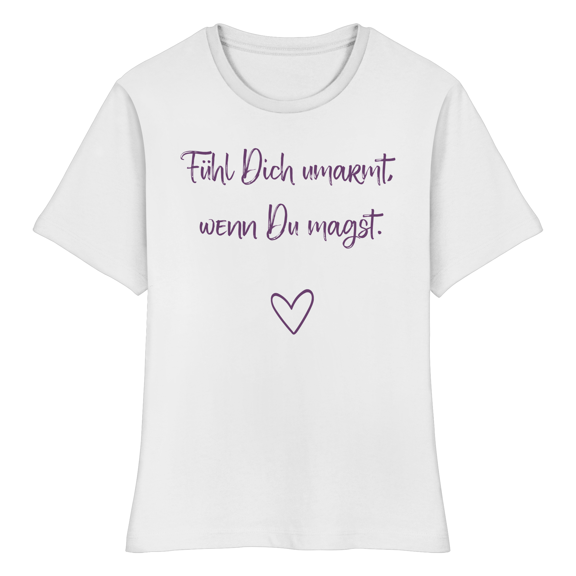 Fühl Dich umarmt, wenn Du magst "Lila Herz Edition" - Fitted Ladies Organic Shirt