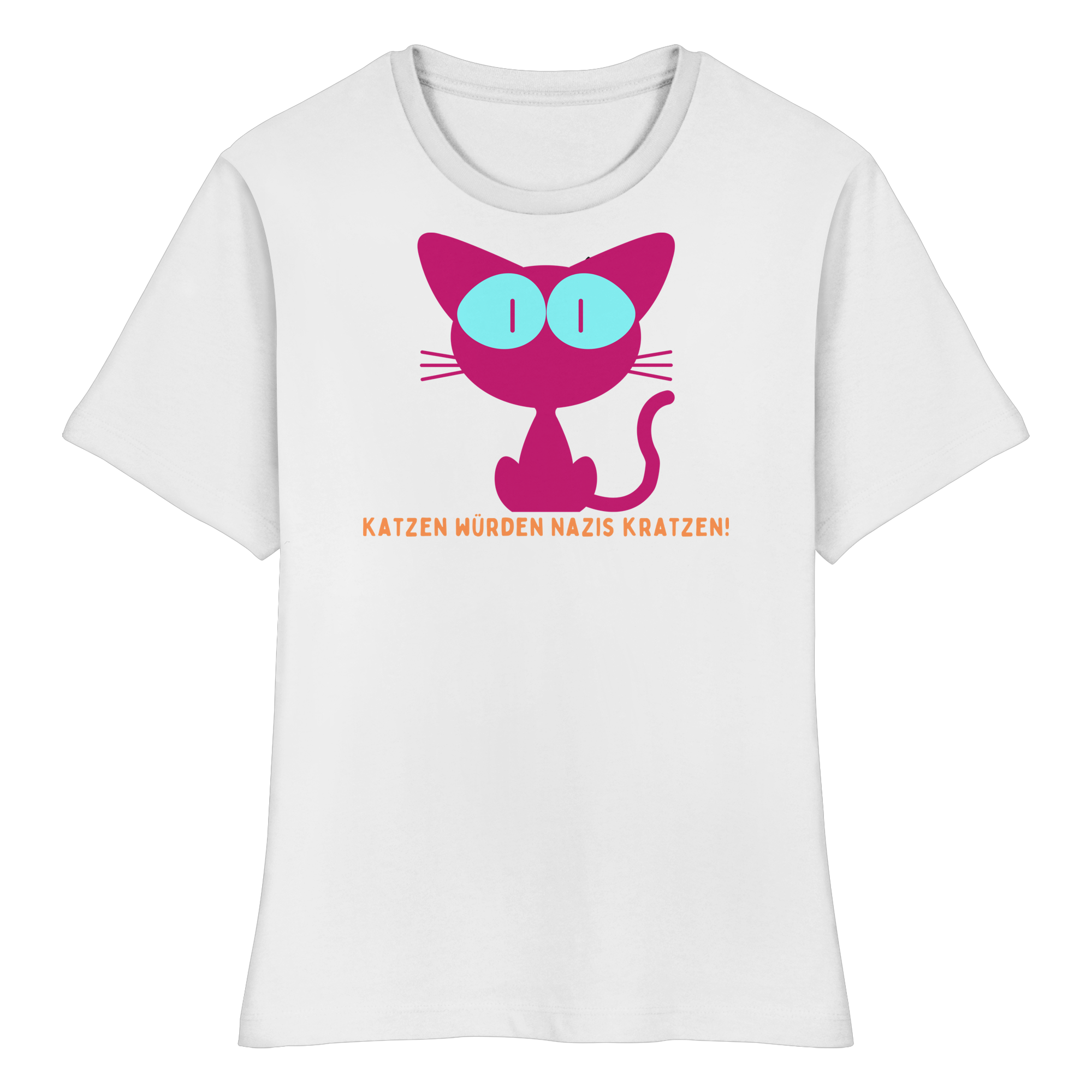 Katzen würden Nazis kratzen - Fitted Ladies Organic Shirt