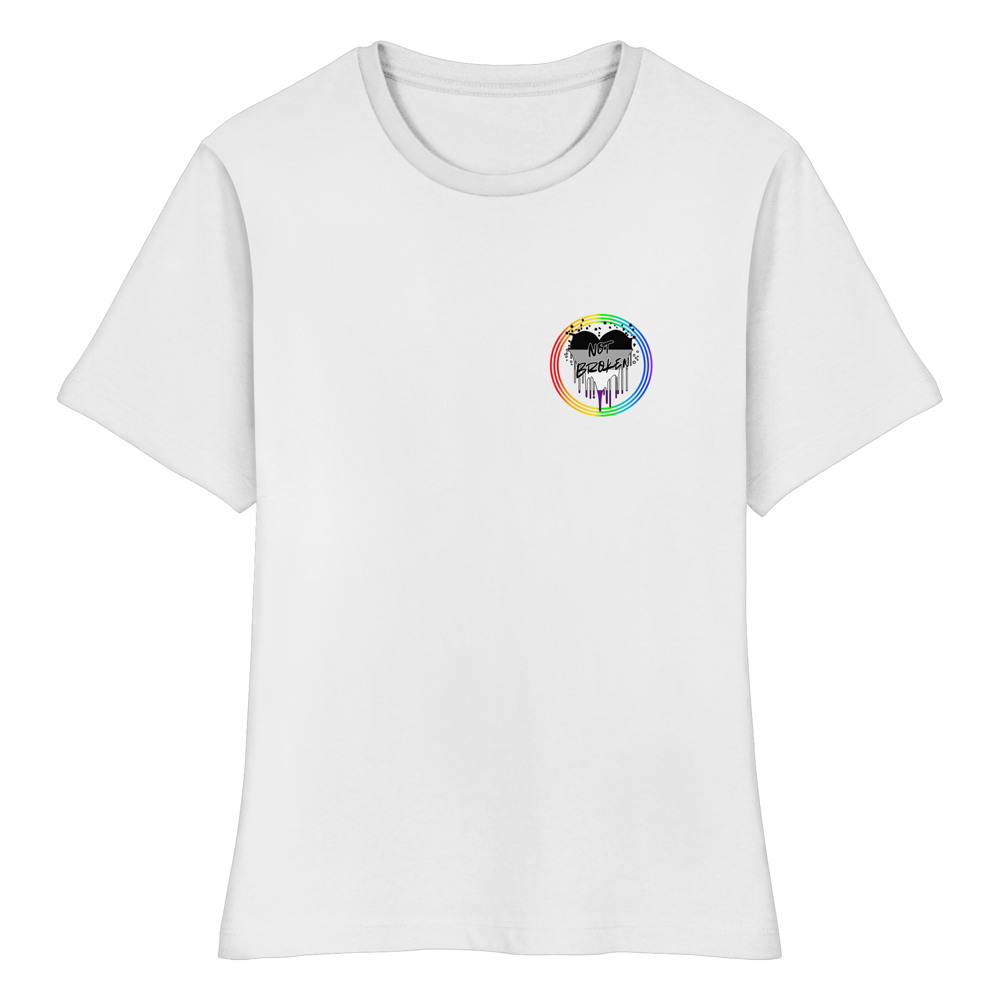 Asexual Not Broken "Regenbogenkreis Edition" - Fitted Ladies Organic Shirt