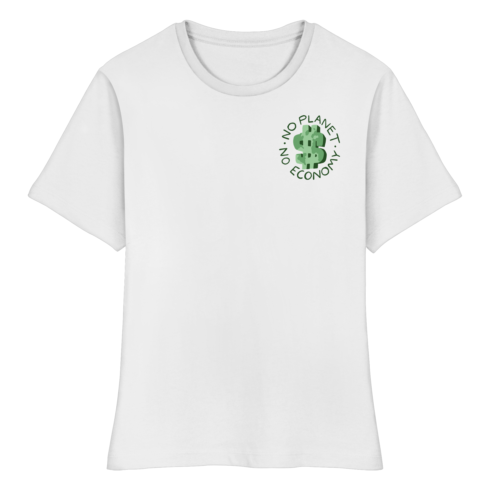 No Planet No Economy - Fitted Ladies Organic Shirt