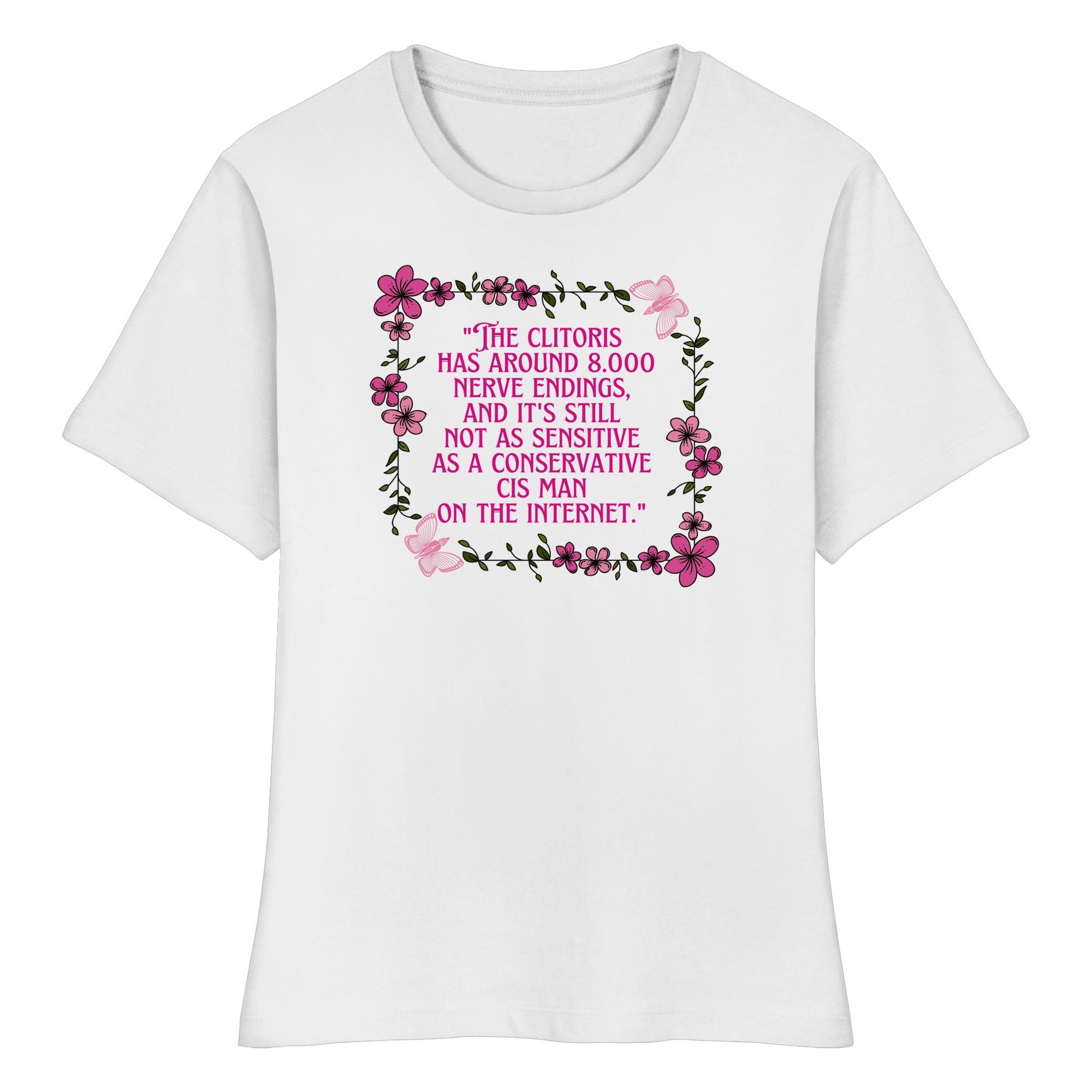 The Clitoris has around 8.000 Nerve Endings - Fitted Ladies Organic Shirt