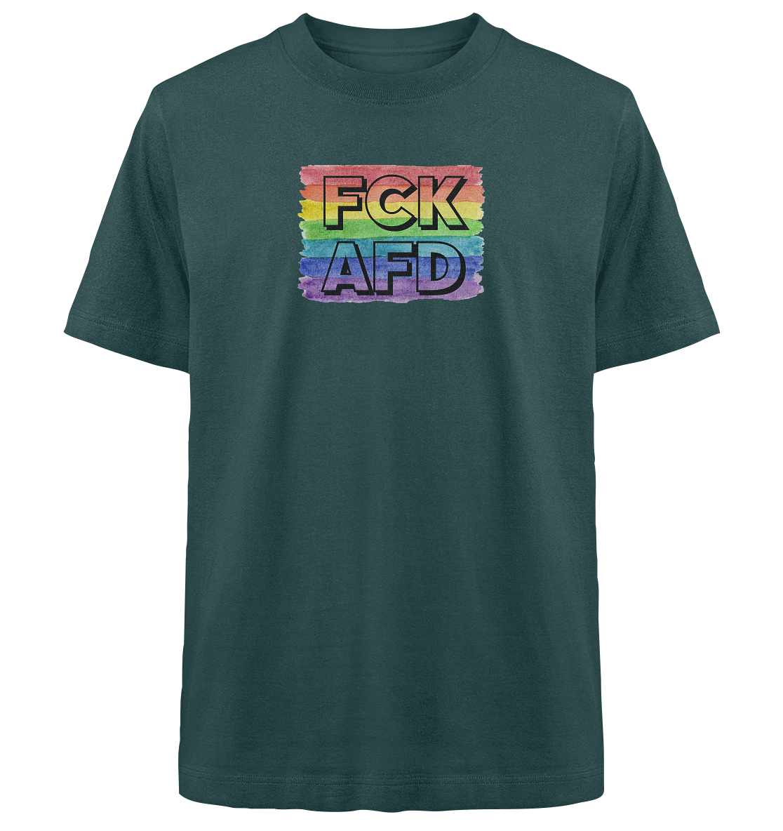 FCK AFD "Rainbow Resistance Edition" - Heavy Oversized Organic Shirt