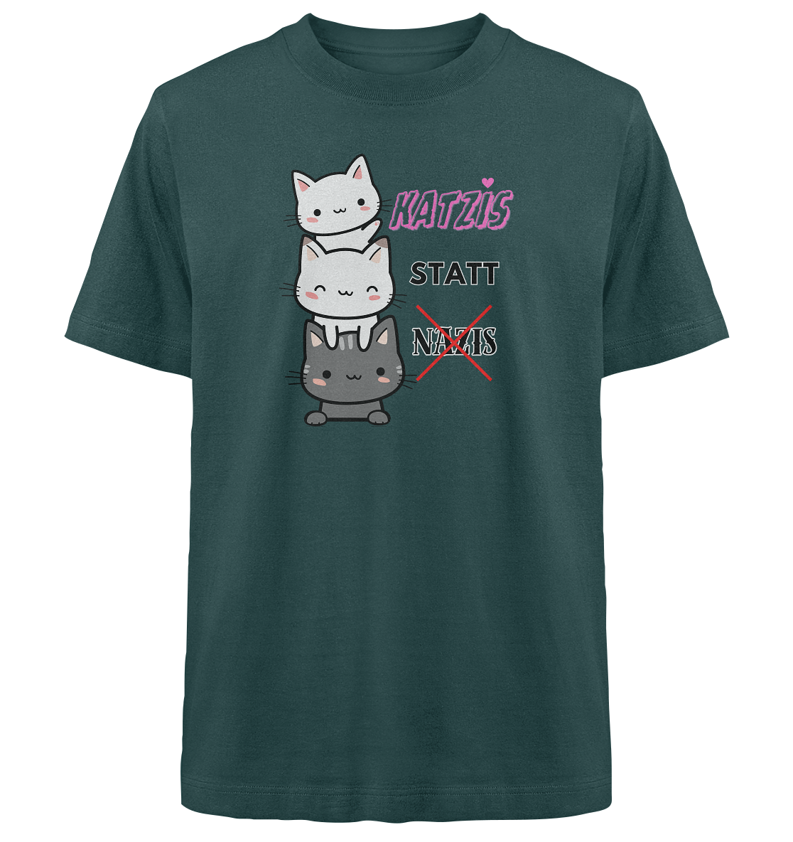 Katzis statt Nazis - Heavy Oversized Organic Shirt