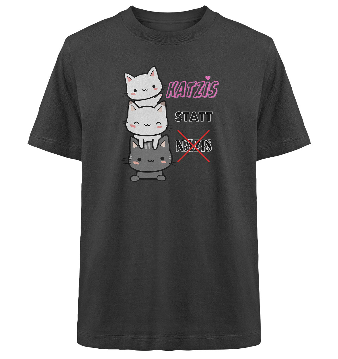Katzis statt Nazis - Heavy Oversized Organic Shirt