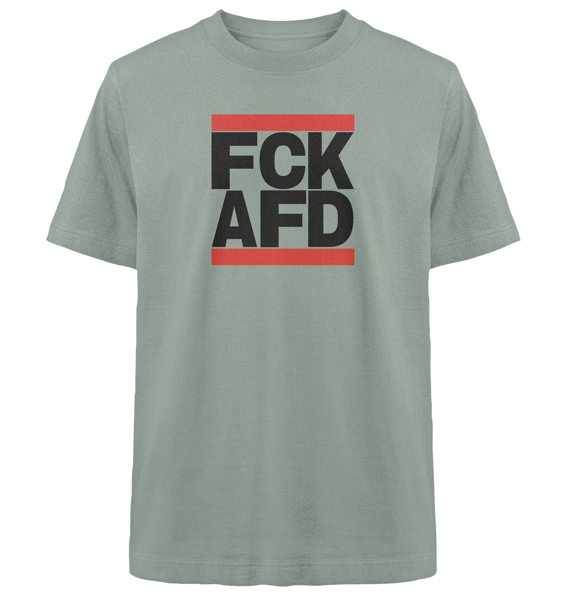 FCK AFD (schwarze Schrift) - Heavy Oversized Organic Shirt