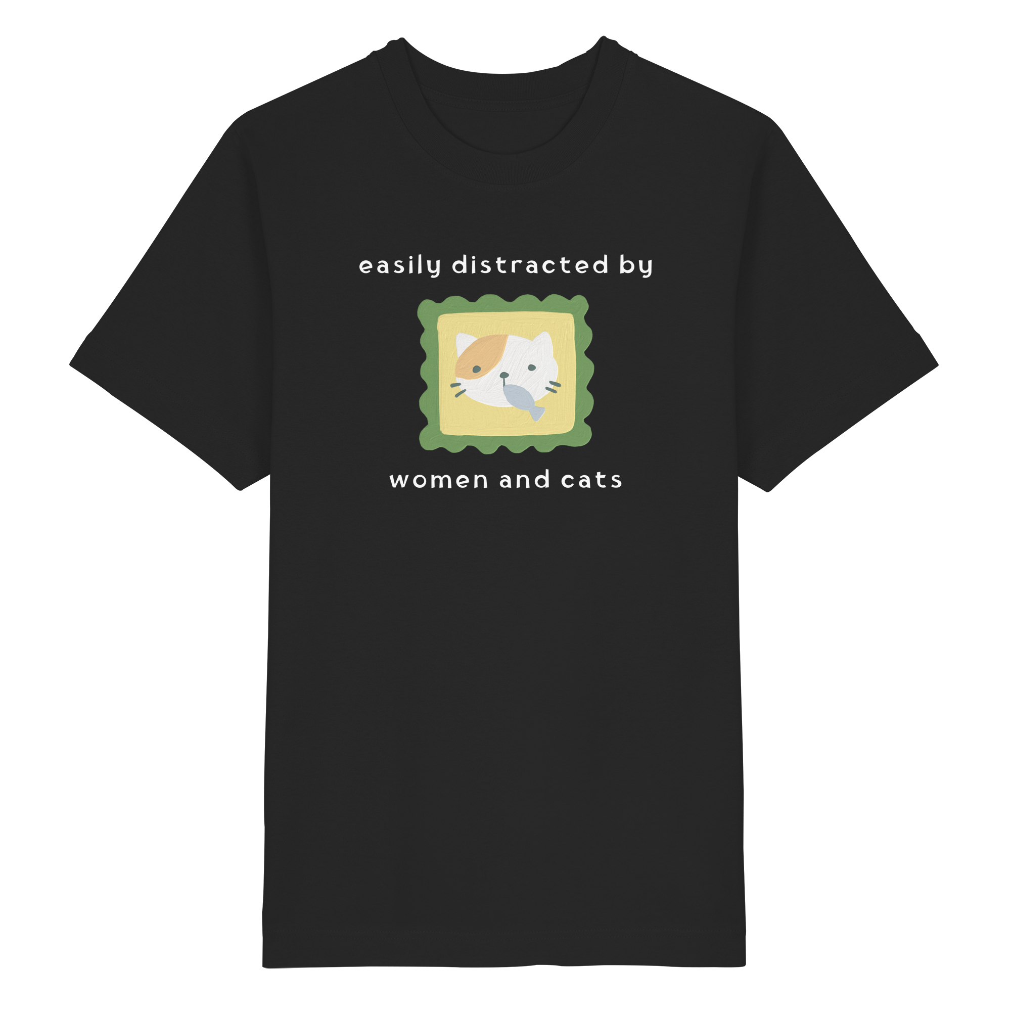 Easily Distracted by Women and Cats - Heavy Oversized Organic Shirt