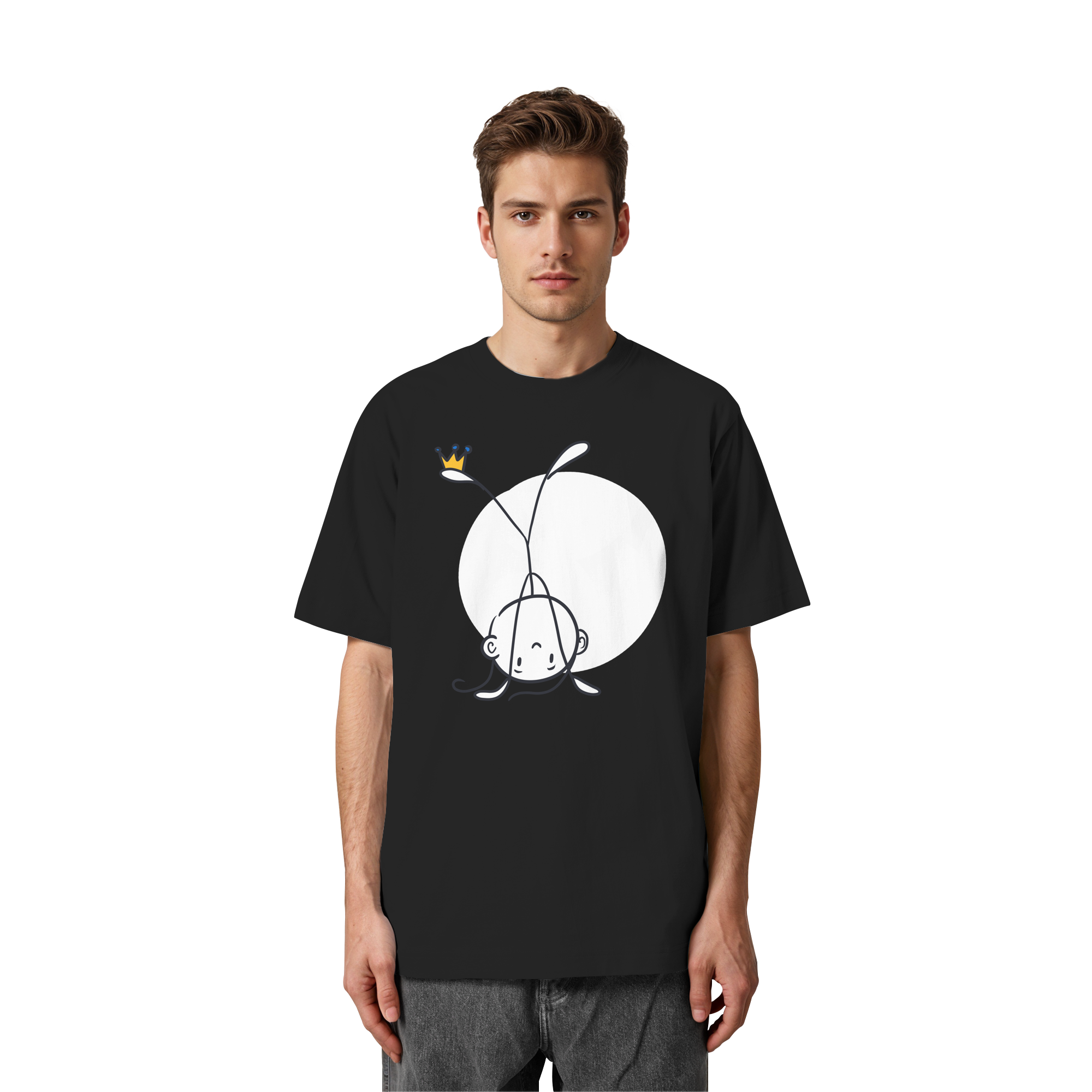 Seelenmännchen "Handstand Edition" Frontprint (dunkel) - Heavy Oversized Organic Shirt