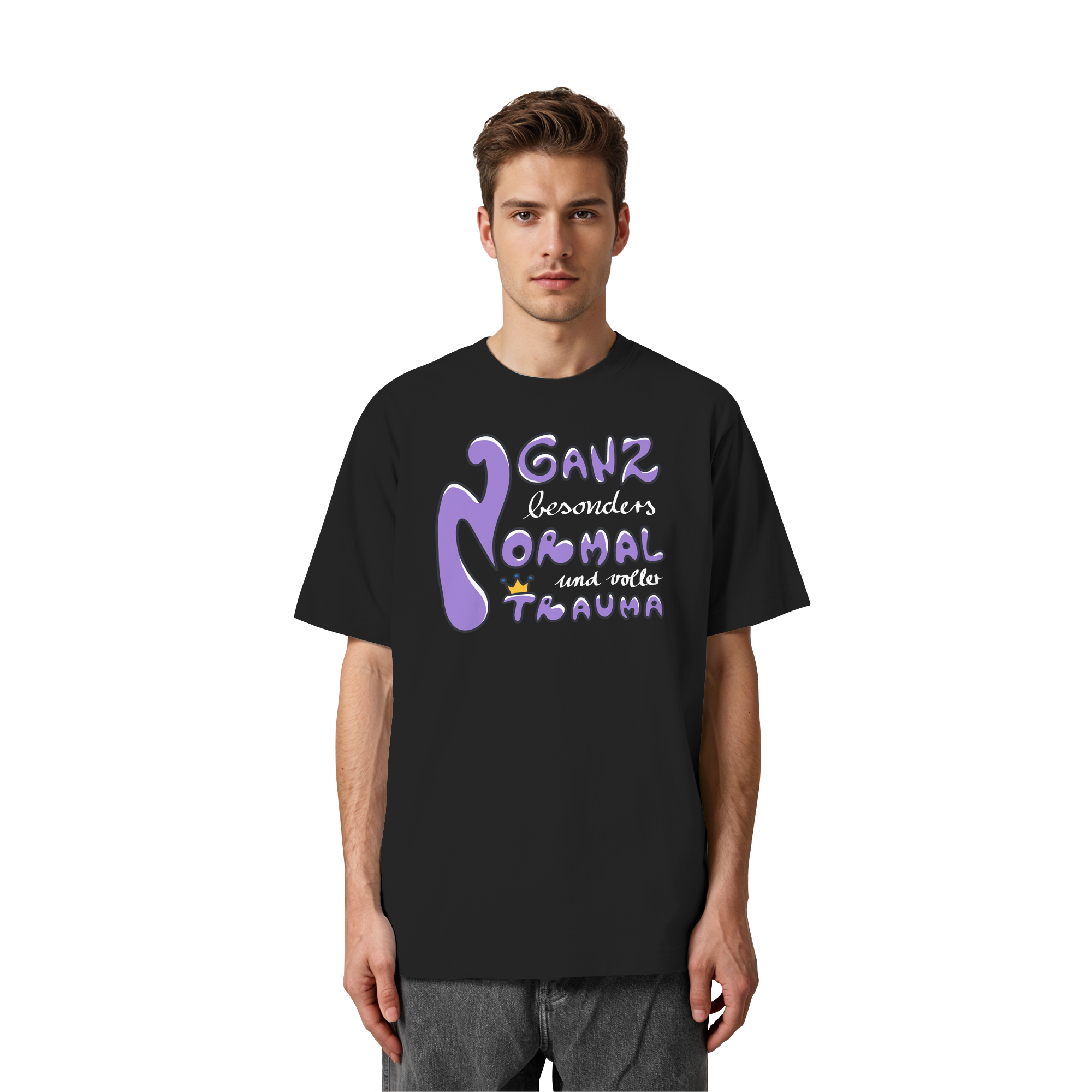 Ganz besonders Normal und voller Trauma "Lila Edition" - Heavy Oversized Organic Shirt
