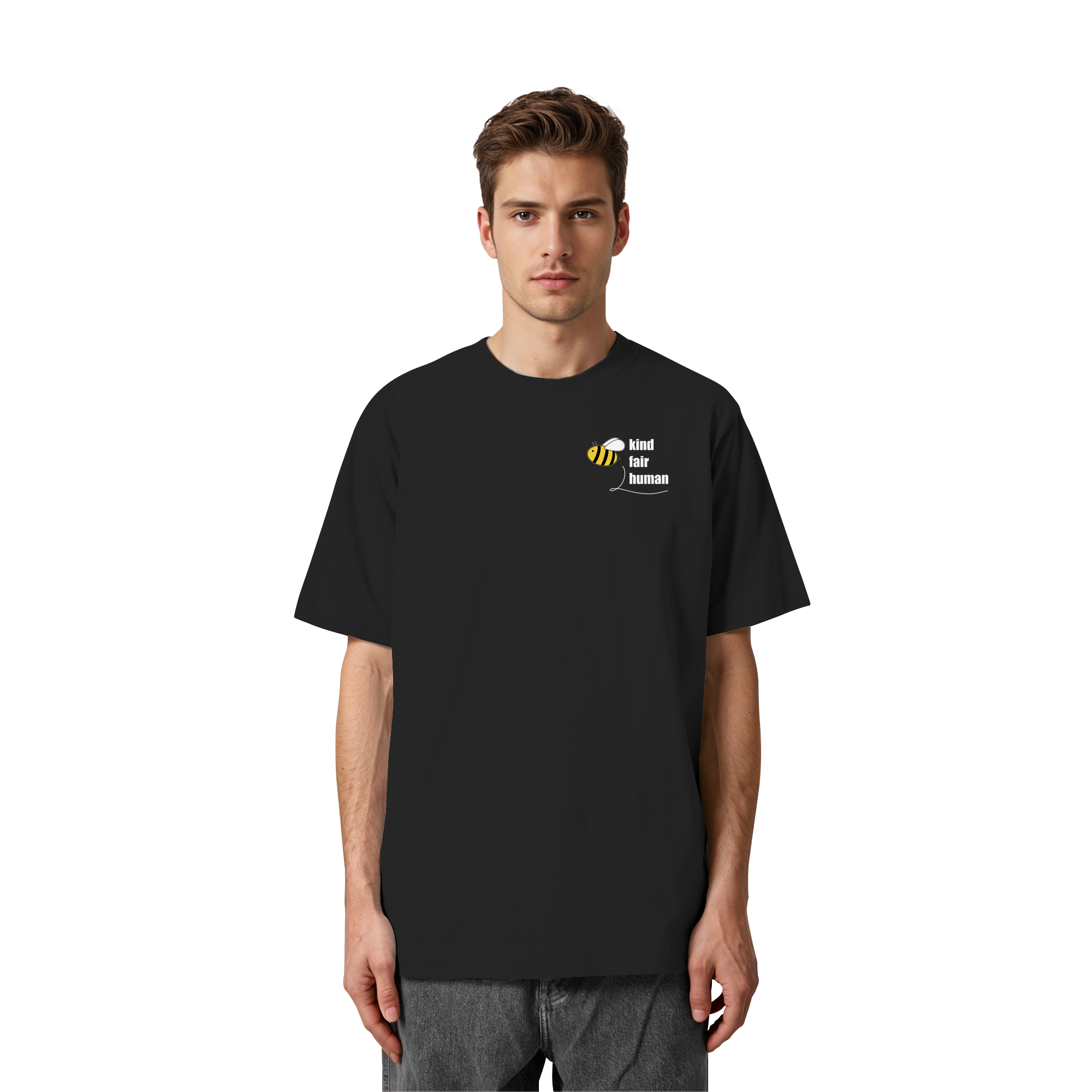 Be Kind Fair Human "Biene Edition" - Heavy Oversized Organic Shirt