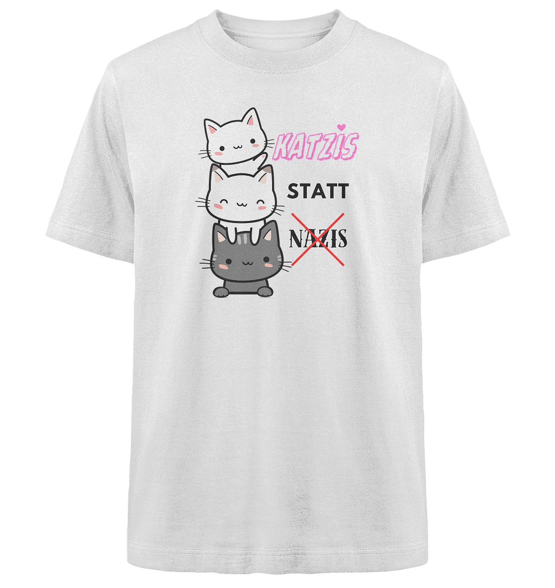 Katzis statt Nazis - Heavy Oversized Organic Shirt