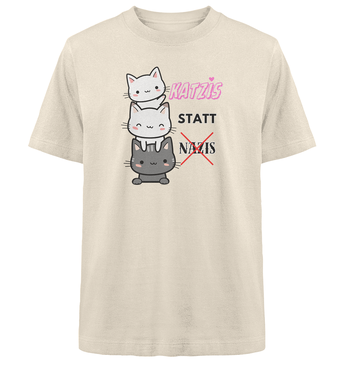 Katzis statt Nazis - Heavy Oversized Organic Shirt